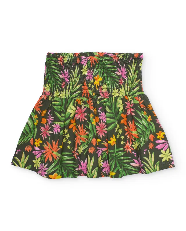 TucTuc Gonne Bambina Verde in Maglia Floreale