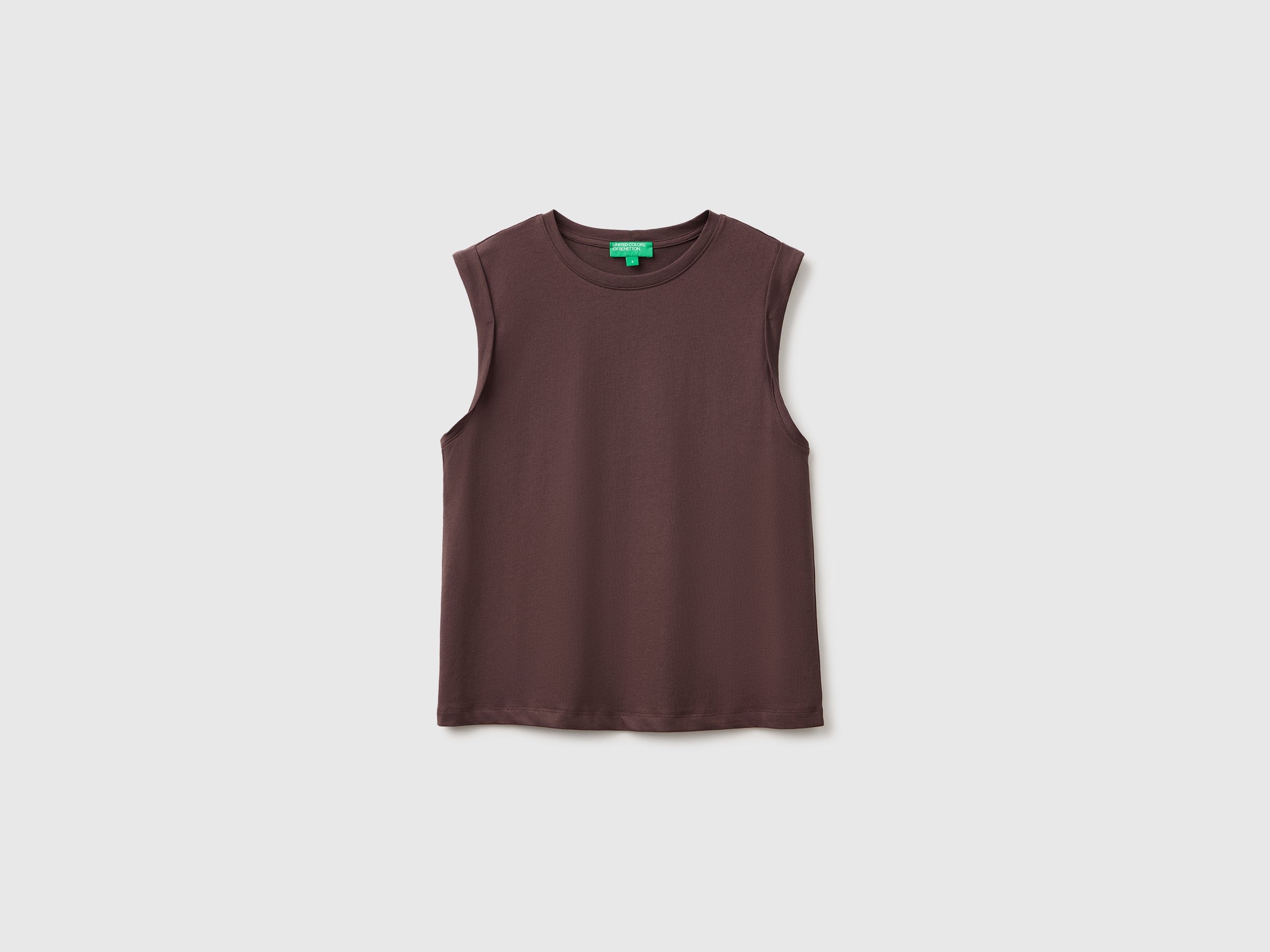 Benetton Canotta Cotone Girocollo Maglietta Smanicata