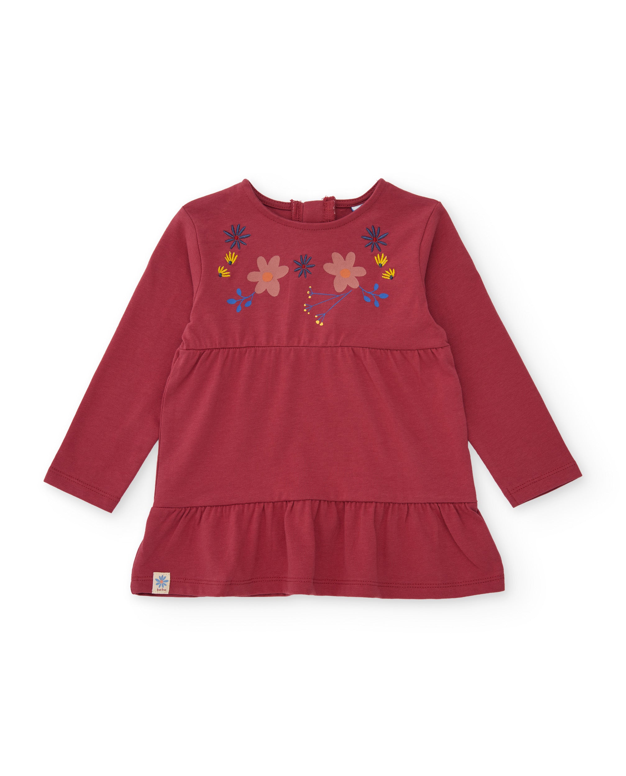 TucTuc Magliette Maglia bimba bordeaux floreale