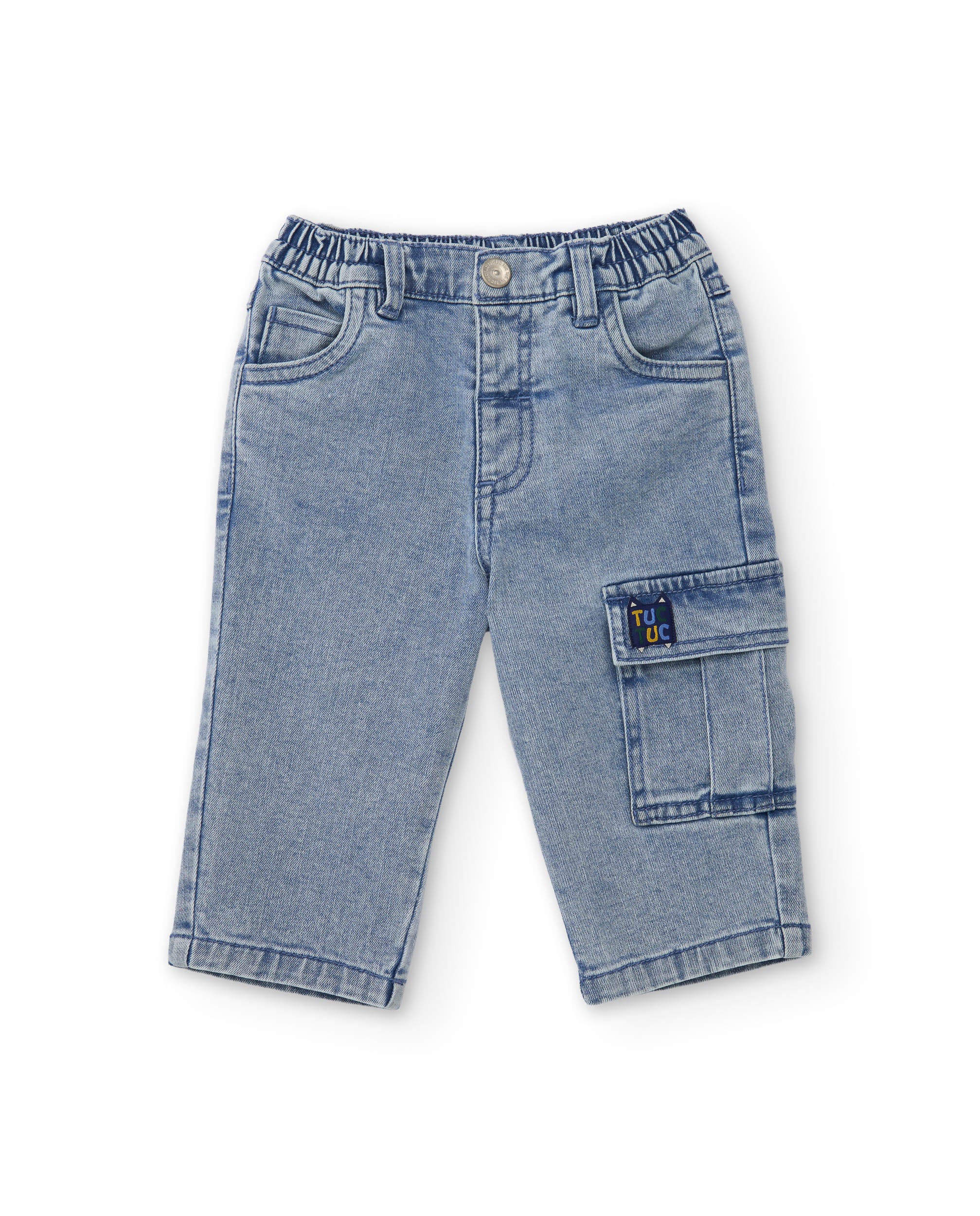 TucTuc Pantaloni Jeans Bambino Denim Cargo Elastico