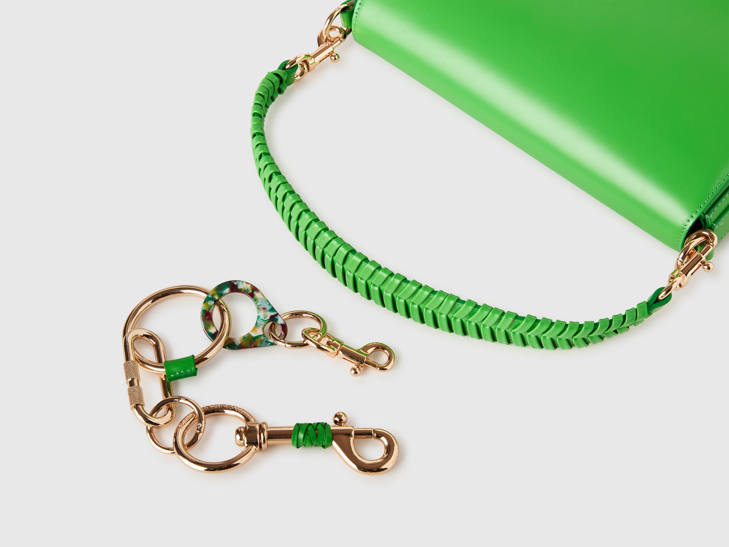 United Colors of Benetton Be Bag borsa OS verde intrecciata