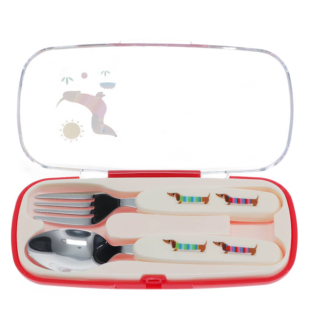 REX LONDON Bassotto Set Posate Bimbi con Custodia