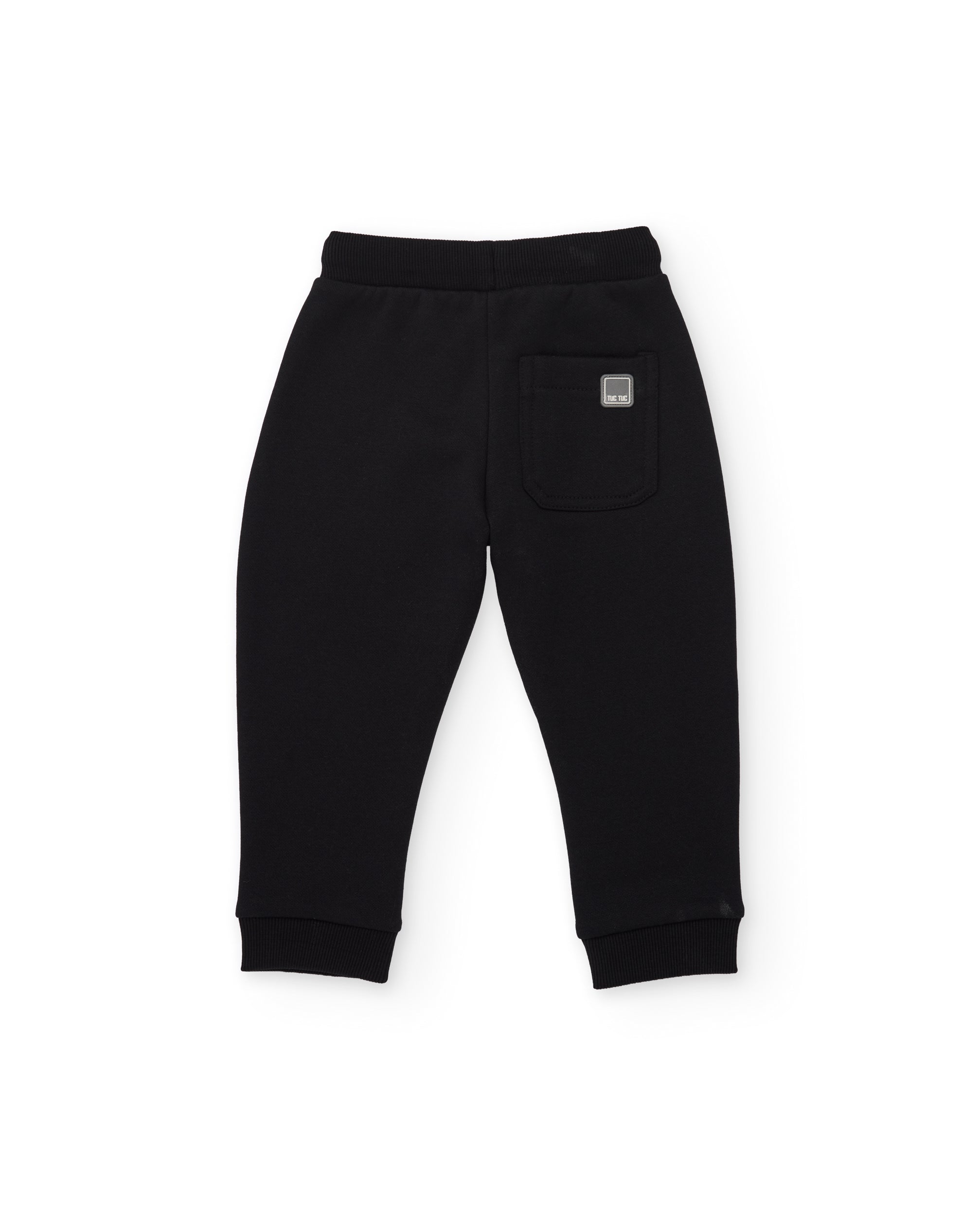 TucTuc Pantaloni felpa bambino nero vita elasticizzata