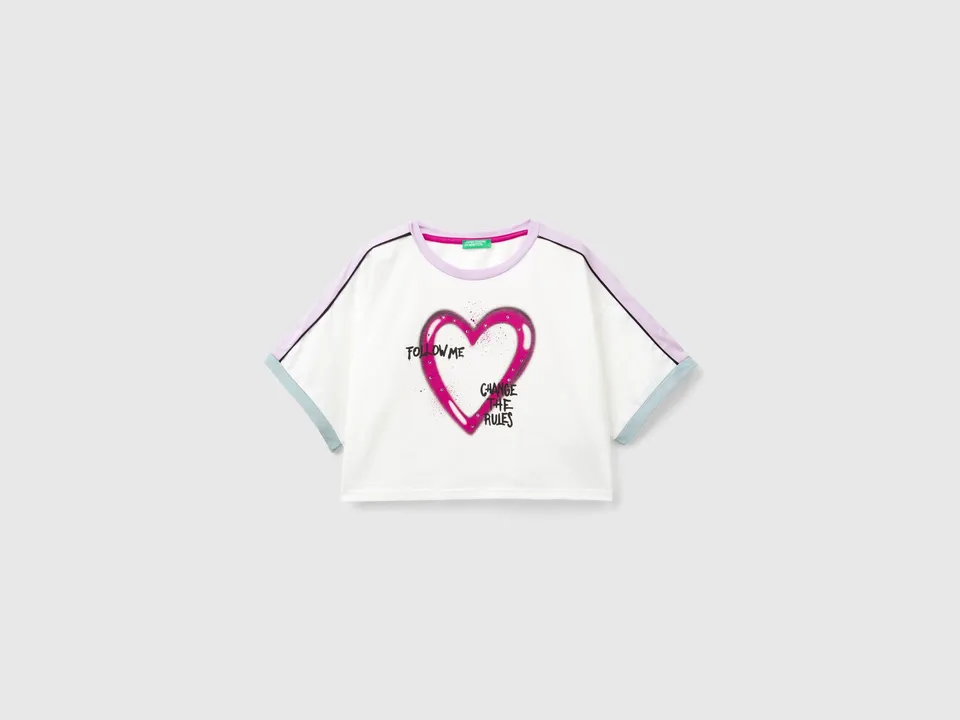 United Colors of Benetton T-Shirt Graffiti Maglietta M Cotone Bio