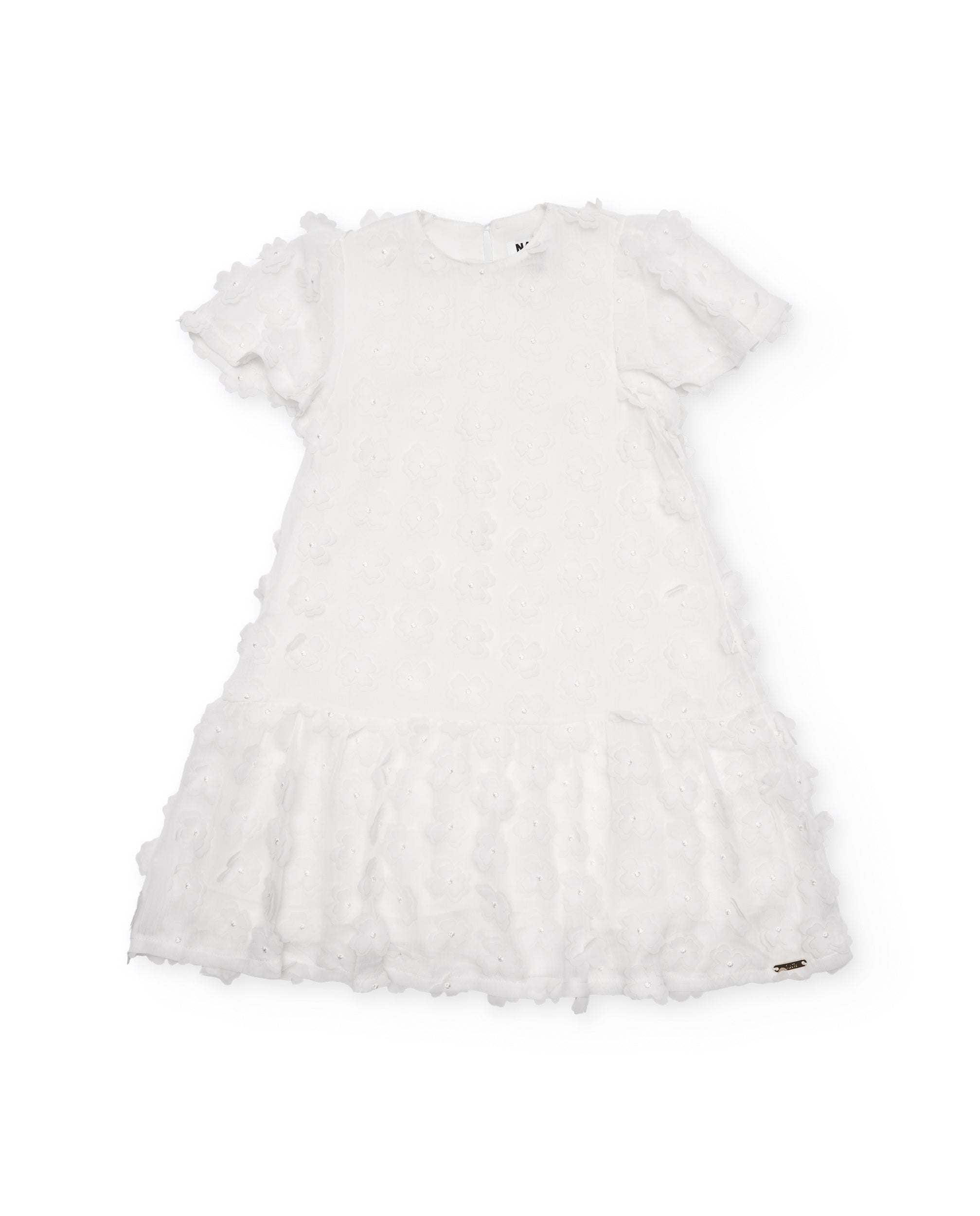 TucTuc Vestiti floreale vestito bambina bianco elegante volant