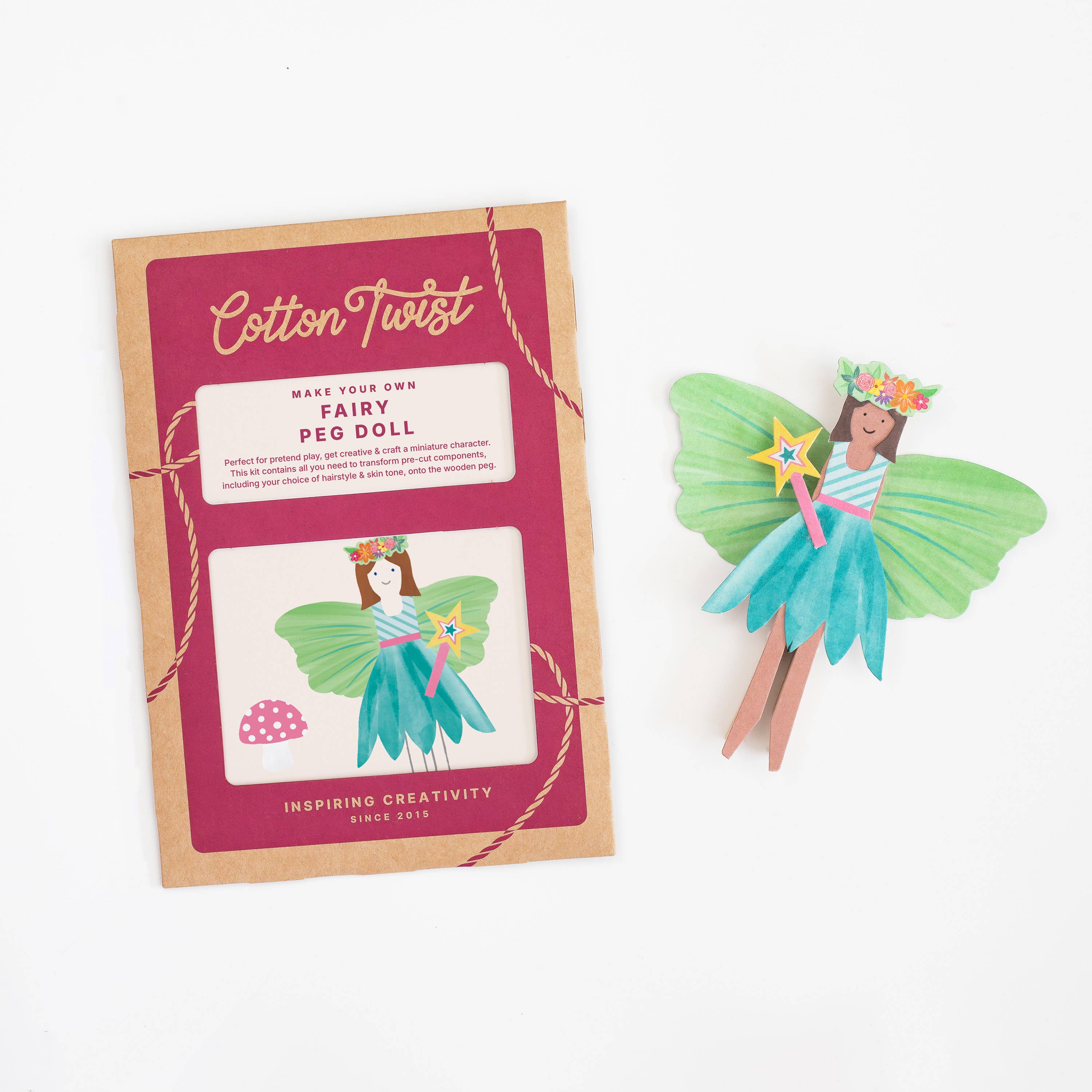 Cotton Twist Fata kit creativo bambola legno dai 3 anni