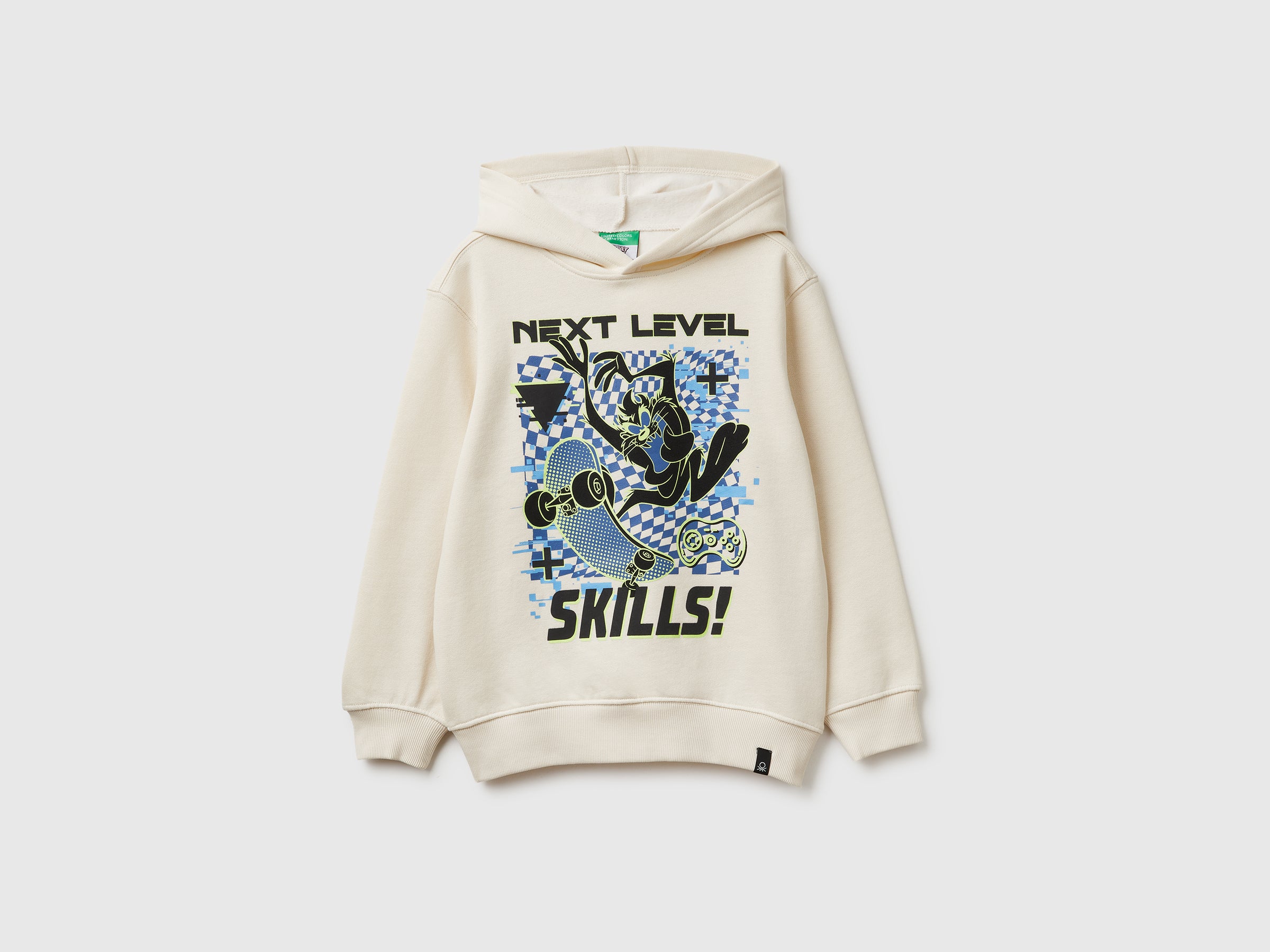 Benetton Sweatshirts felpa cappuccio gamer cotone taglia M bambino