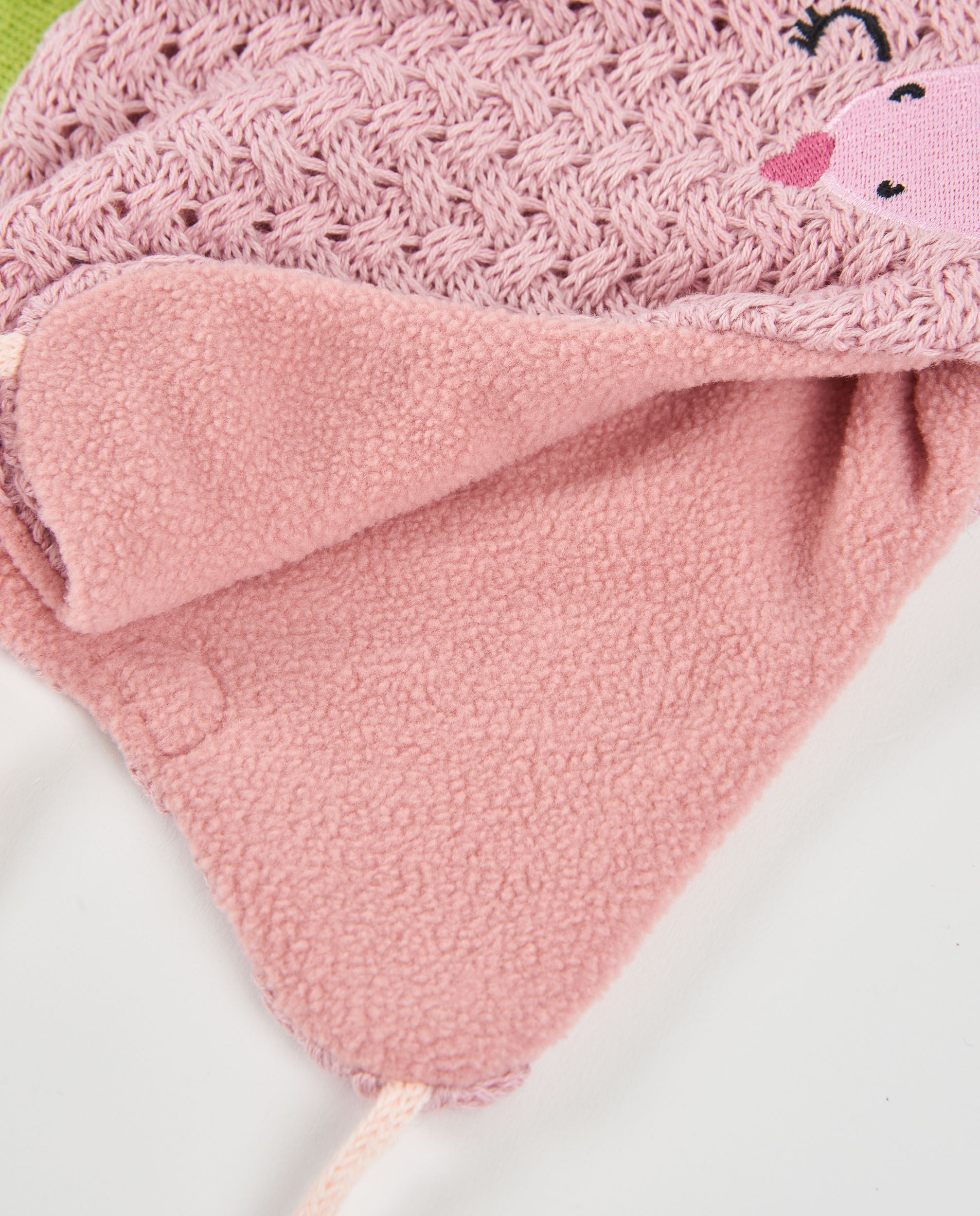 TucTuc Accessori cappellino neonato rosa dinosauro tricot