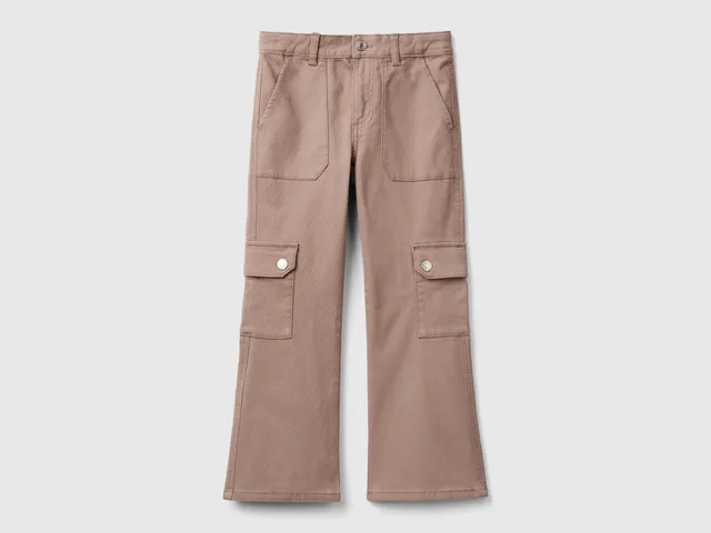 United Colors of Benetton Pantaloni Cargo Flare Taglia L Cotone