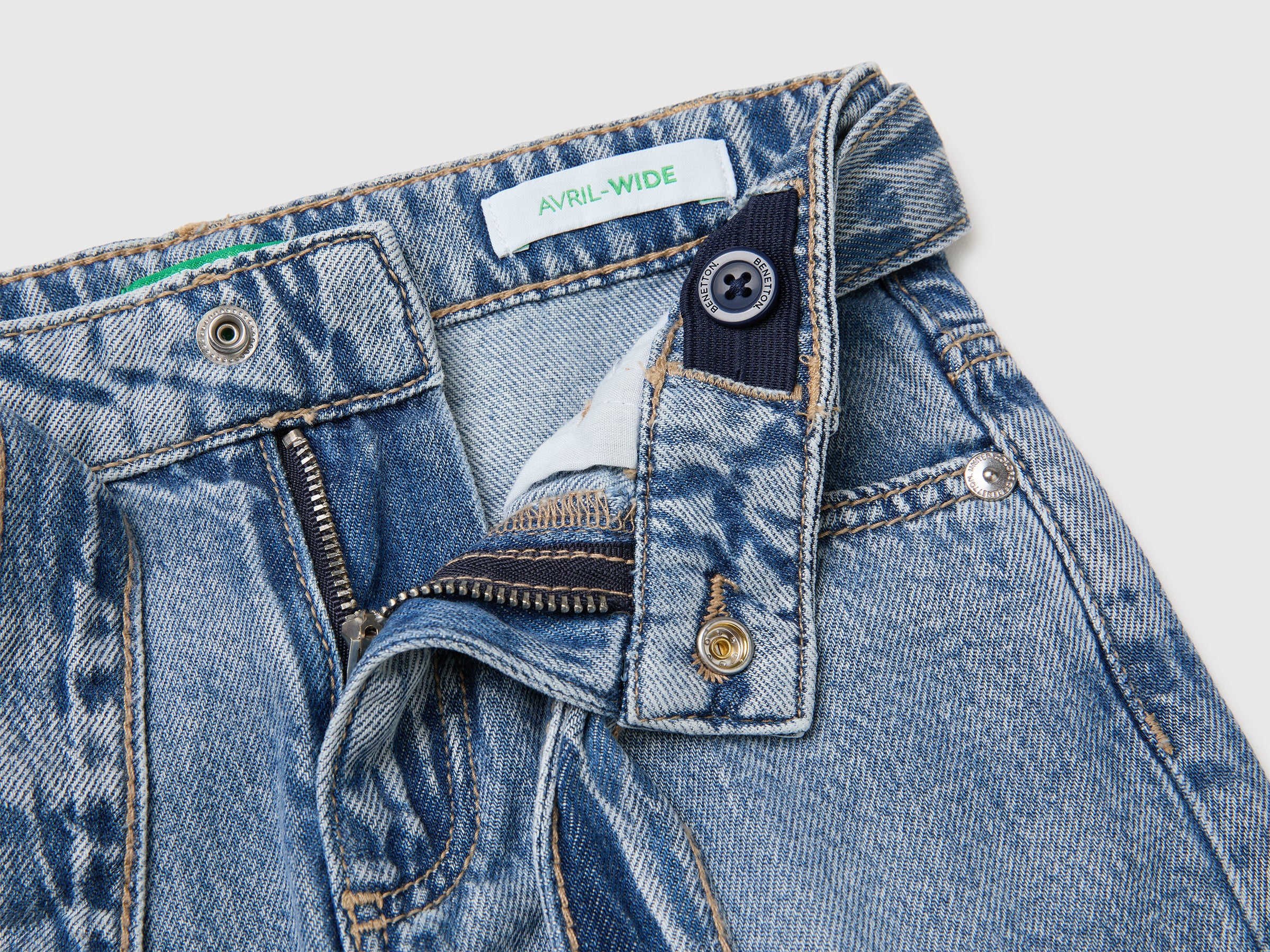 United Colors of Benetton jeans larghi con cintura cotone bimbo 82-116