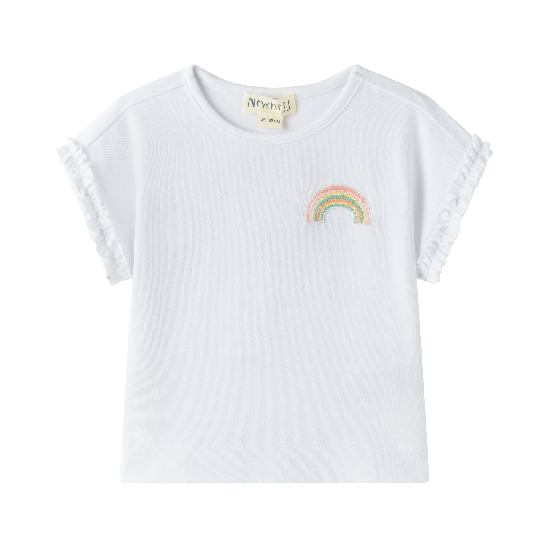Kocarcia T-Shirt Arcobaleno Bambina Bianca Cotone 2-6 Anni