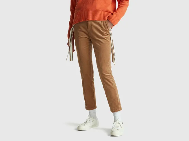 United Colors of Benetton Trousers Chino Velluto 38 Cotone Modal