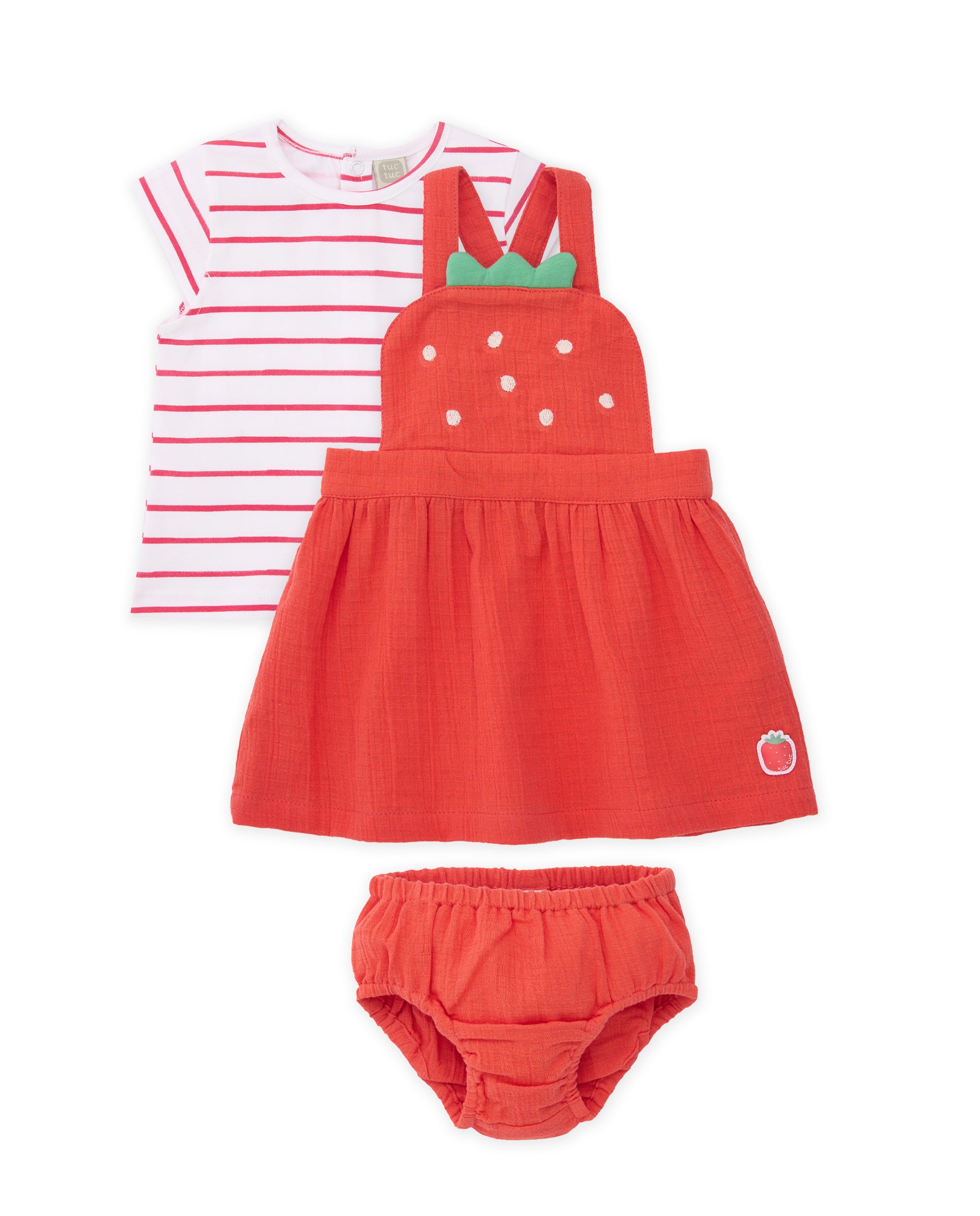 TucTuc Completi Set Neonata Rosso 3 Pezzi Fragola