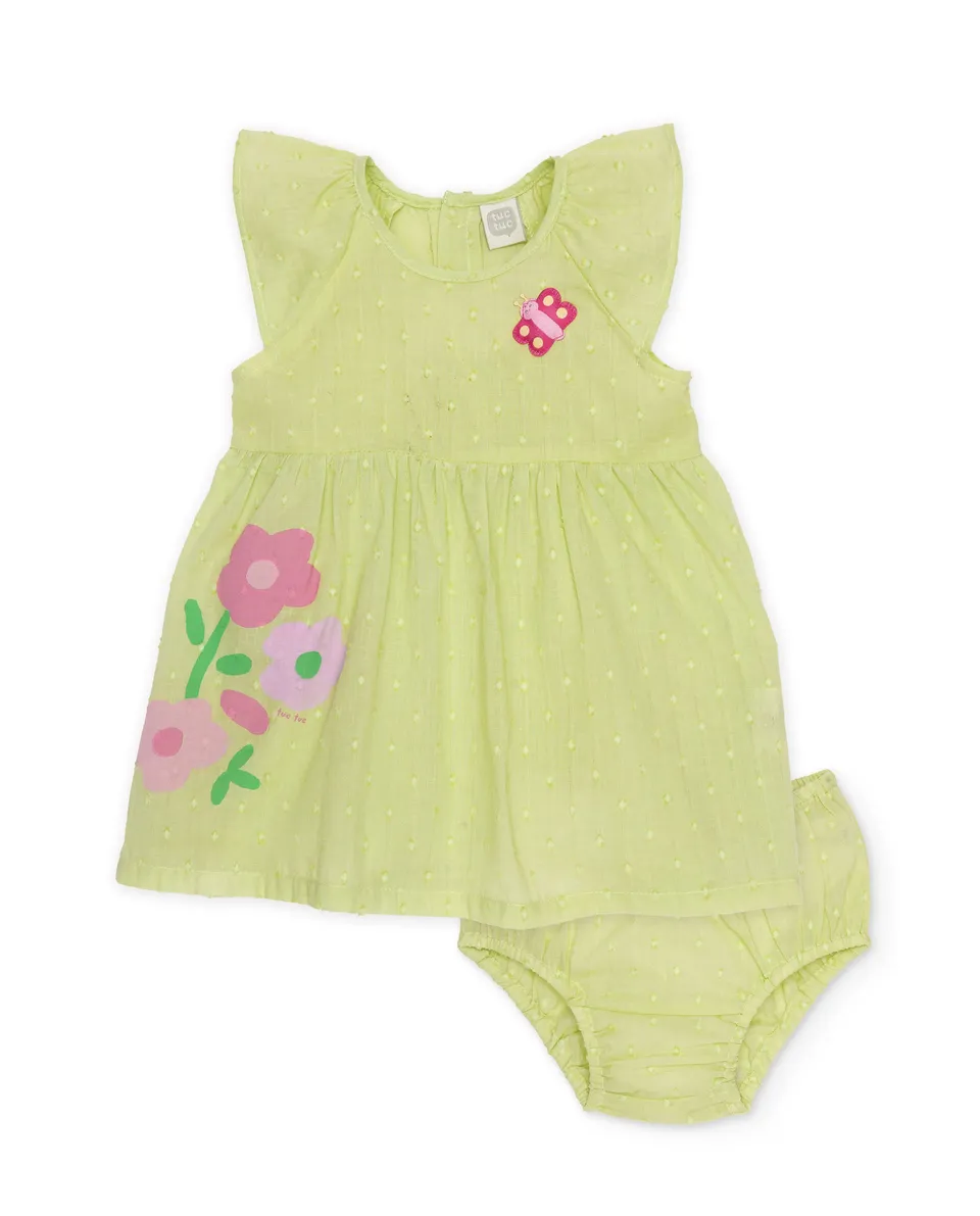 TucTuc Vestiti vestito verde pois floreale+copripannolino