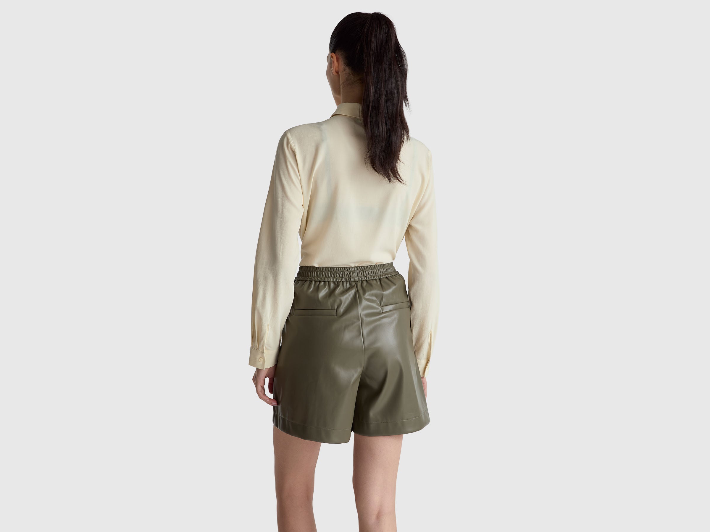 United Colors of Benetton Crepe shirt camicia manica lunga lyocell