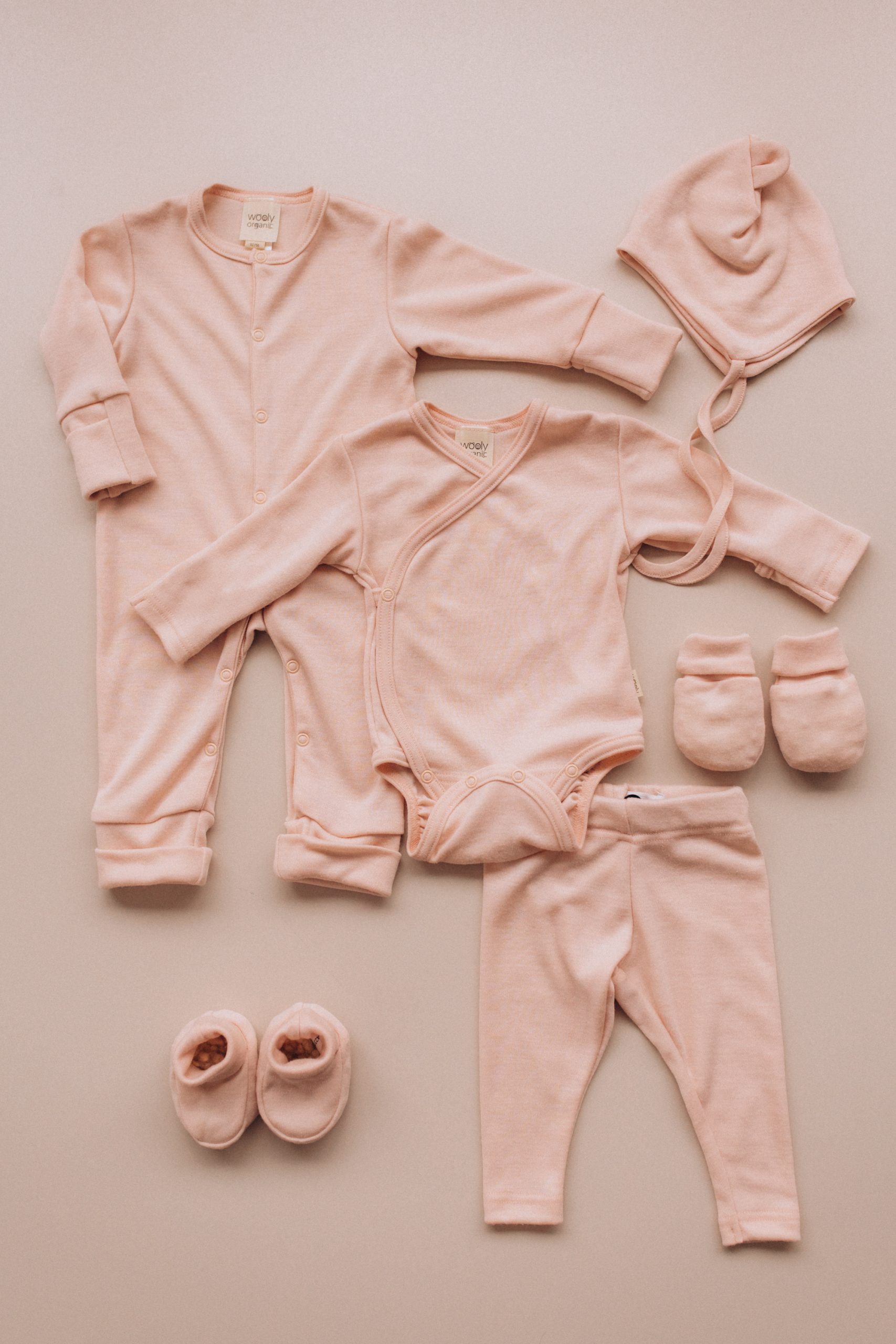 Woolly Organic Baby Bodysuits body lana merino seta manica lunga