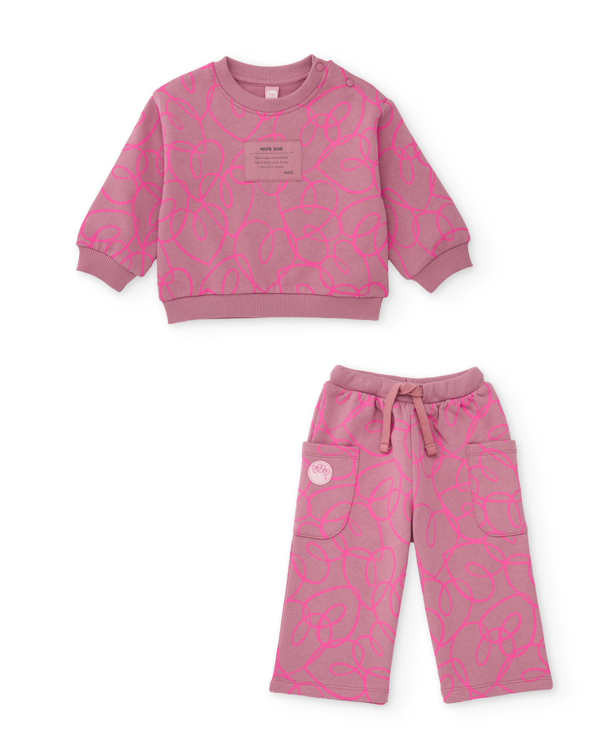 TucTuc Completi Felpa Pantaloni Bambina Rosa