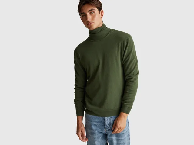 United Colors of Benetton Dolcevita Lana Merino Verde Oliva L