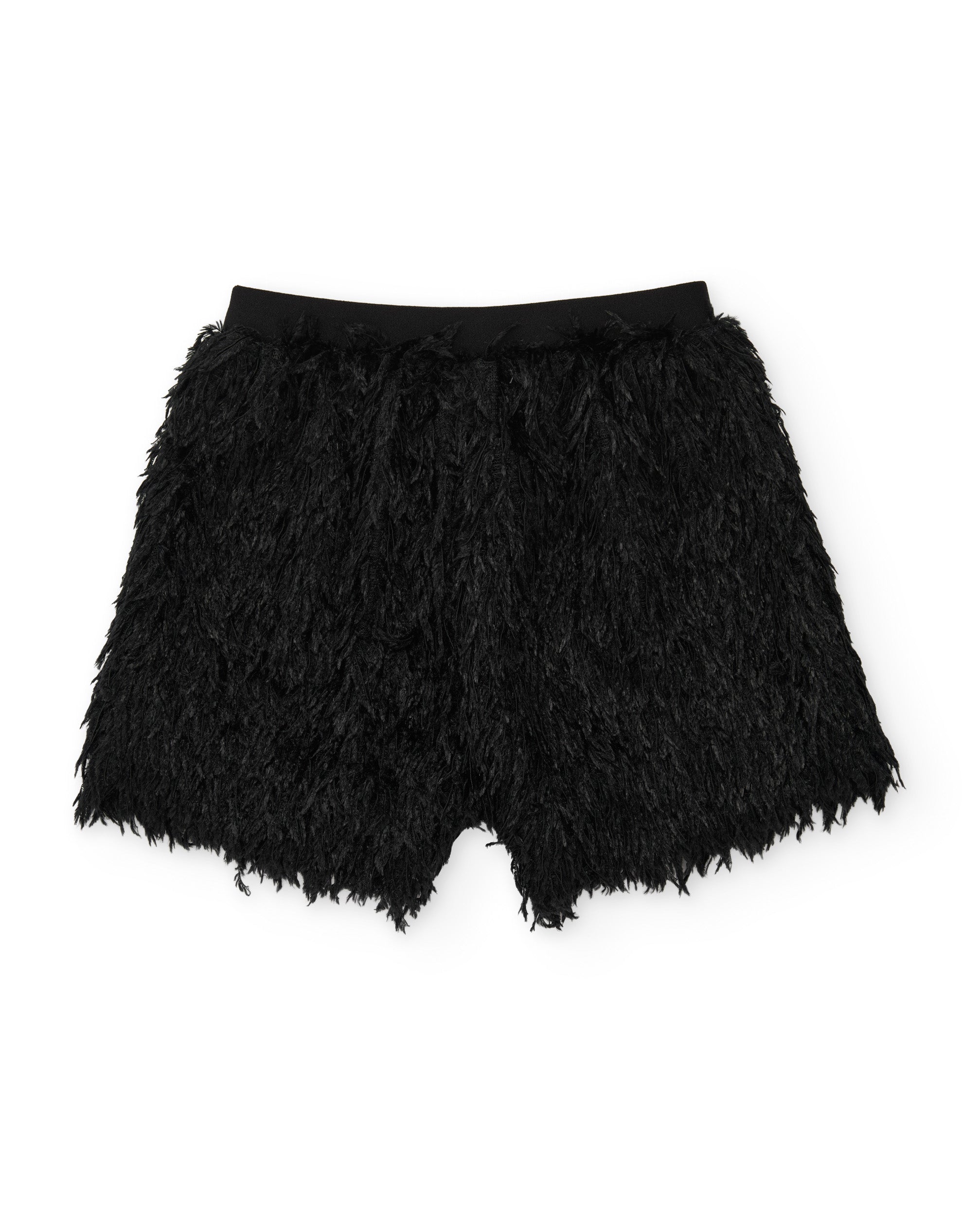 TucTuc Pantaloncini shorts bambina neri effetto piume