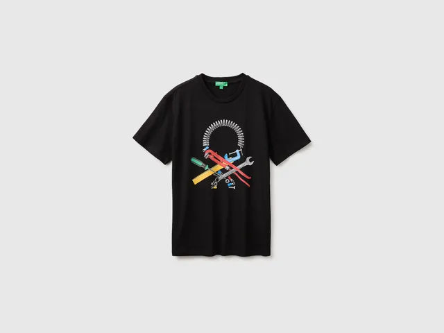 United Colors of Benetton T-Shirt Cotone Bio Logo Regular taglia S