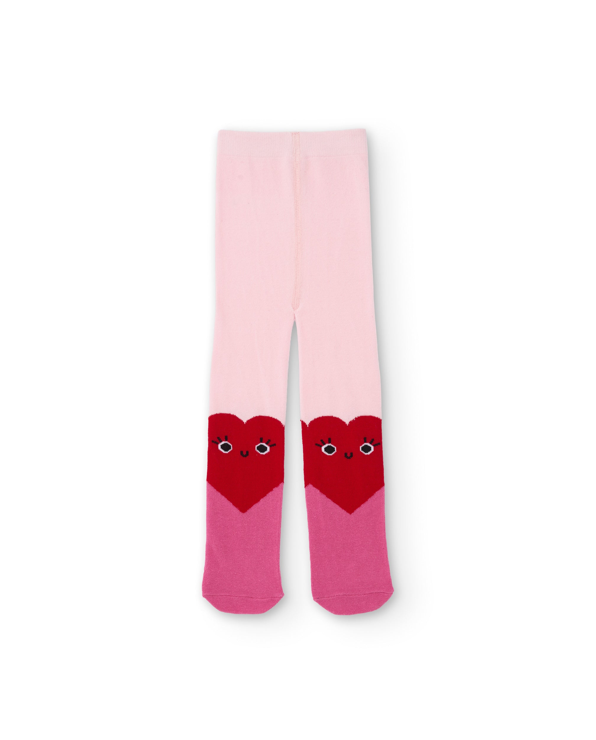 TucTuc Collant Bambina Rosa Cotone Cuore Nero Elasticizzati