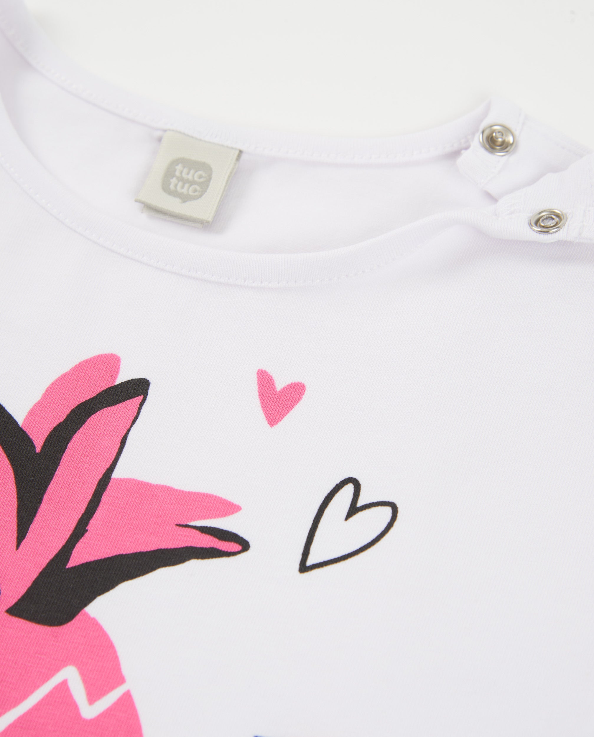 TucTuc Magliette t-shirt ananas bianca cotone