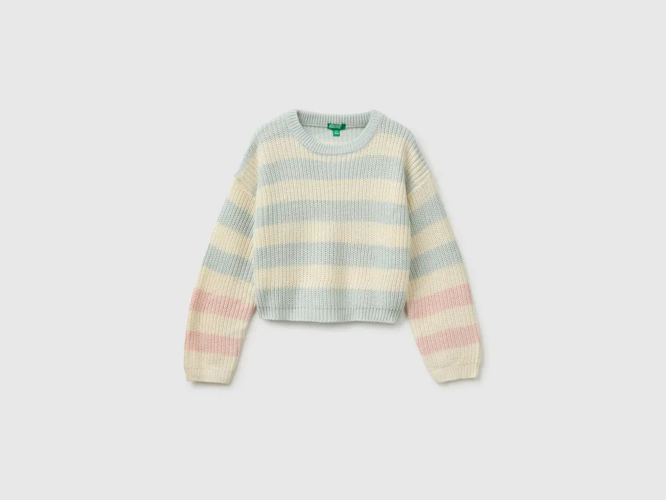 United Colors of Benetton Maglione Righe M Bicolore Caldo