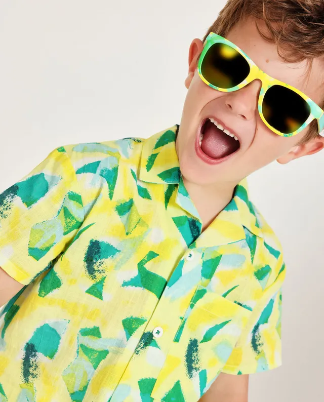 TucTuc Camicette Camicia bambino gialla astratta cotone