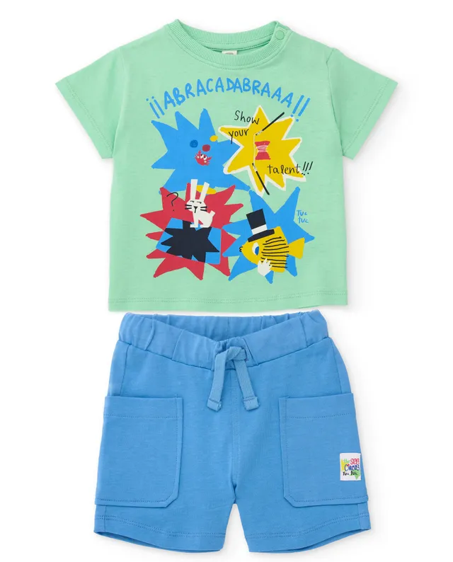 TucTuc Completi Set Bambino Verde Maglia Bermuda Cotone
