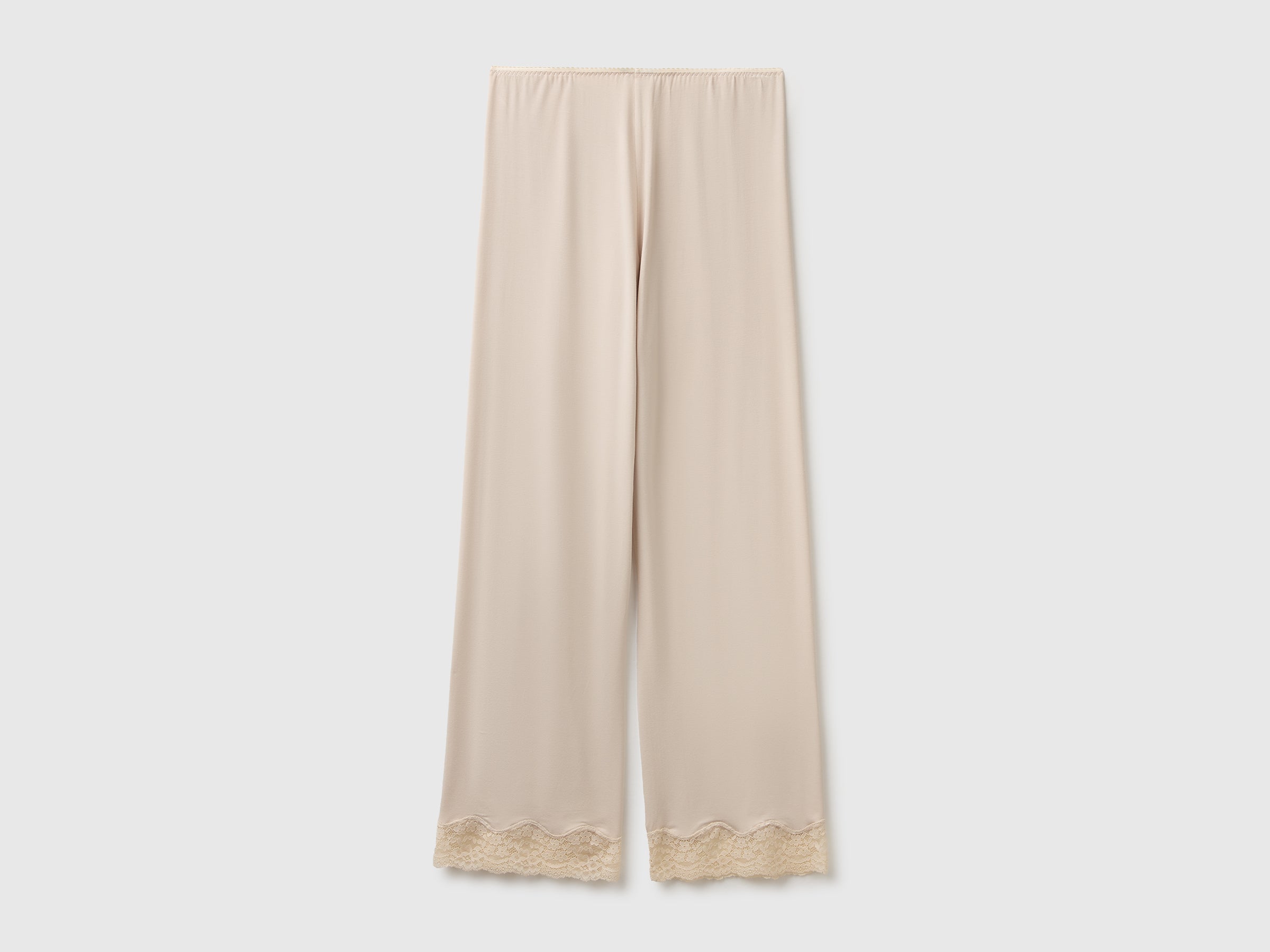 United Colors of Benetton Flowing trousers with lace pantaloni pigiama viscosa