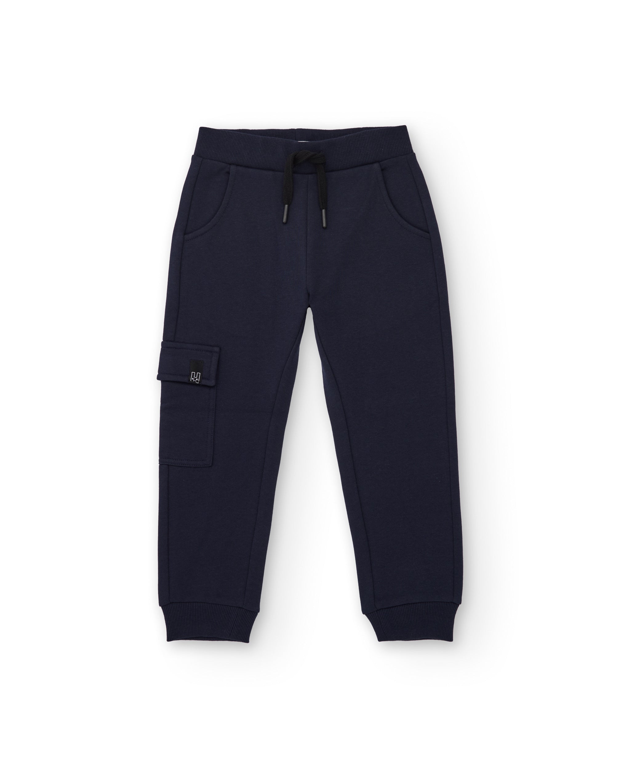 TucTuc Pantaloni Jogger Bambino Nero Tasca Laterale Cotone