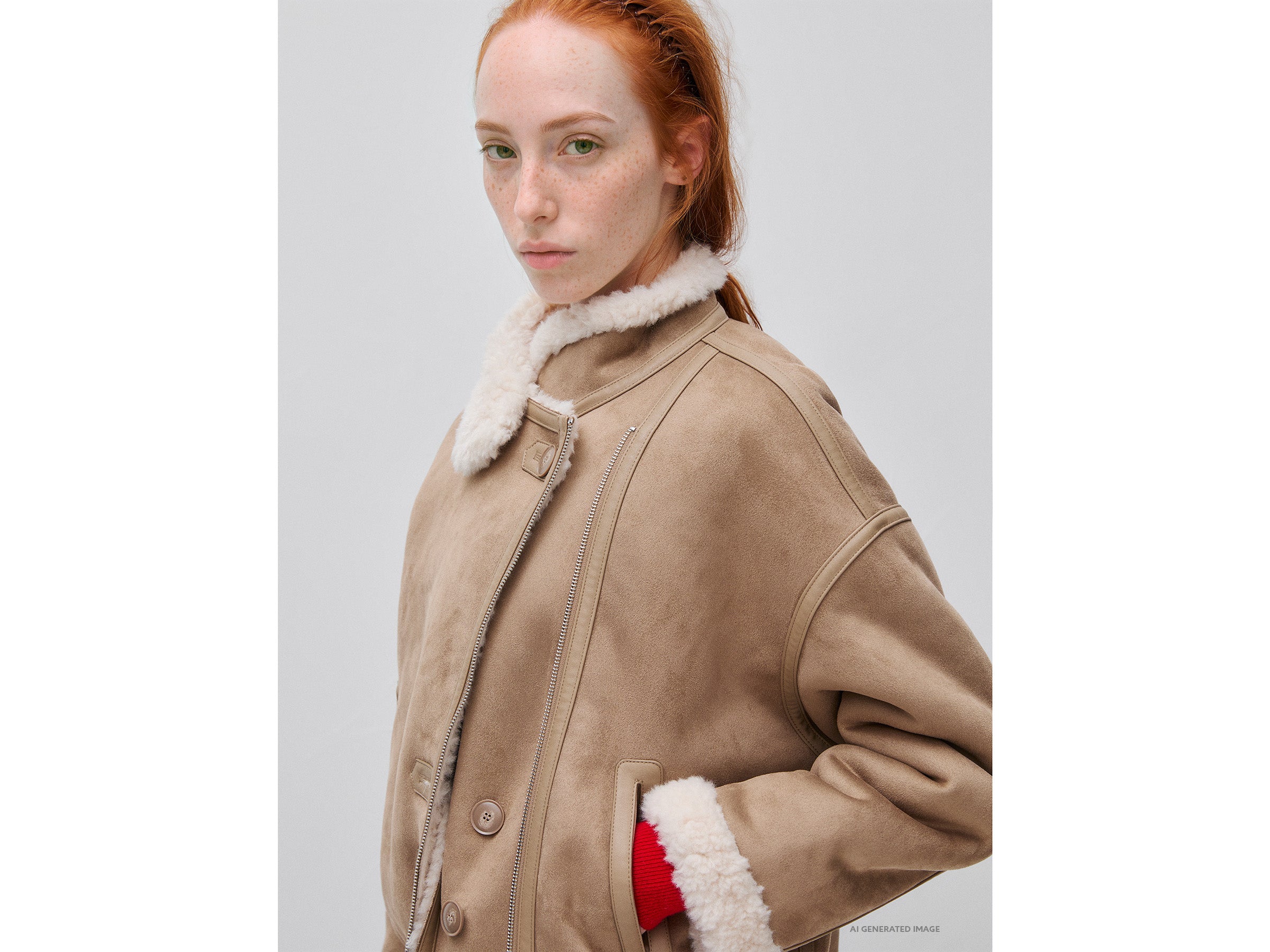 United Colors of Benetton Sheepskin giacca effetto montone
