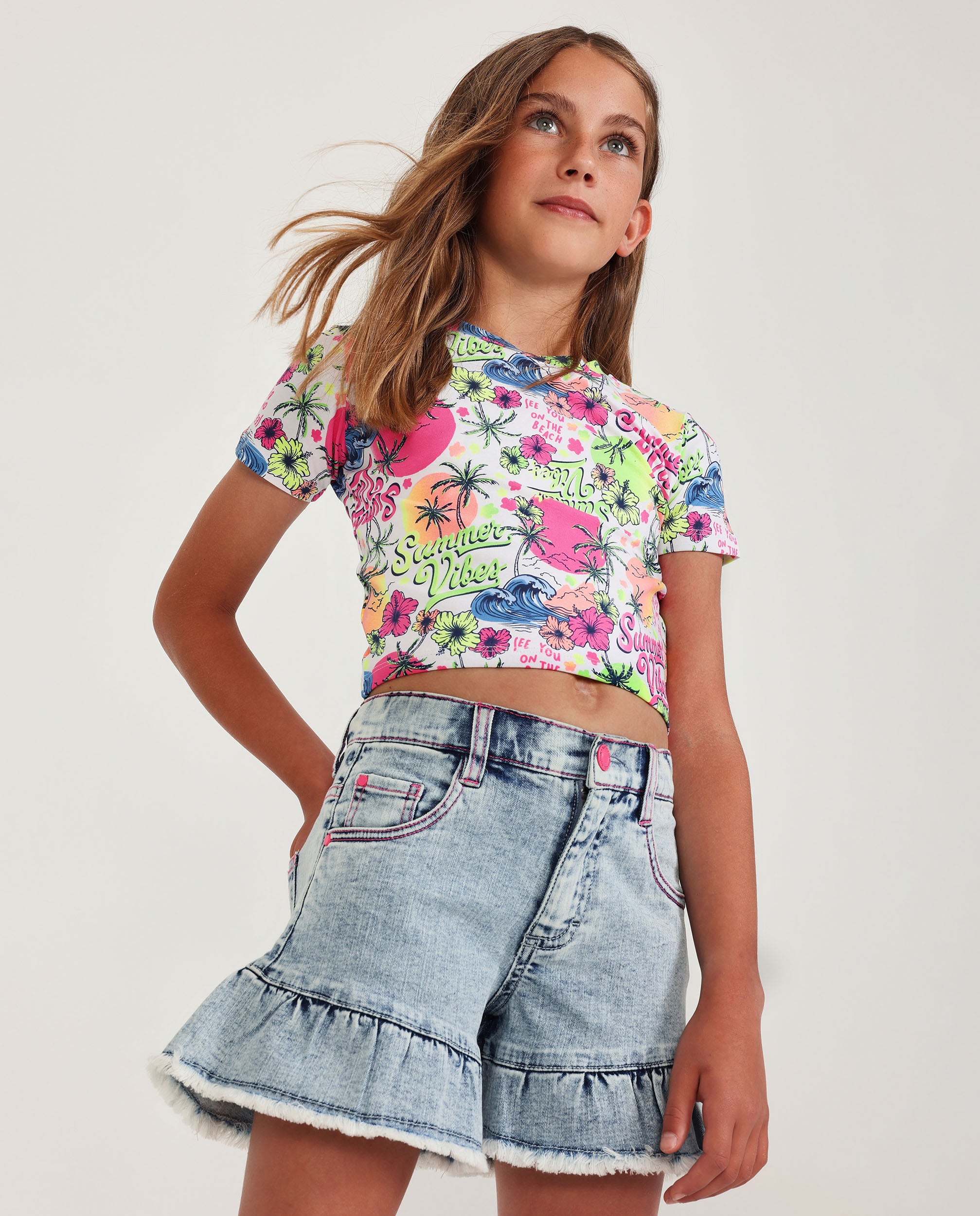 TucTuc Bermuda Shorts bambina jeans denim balze