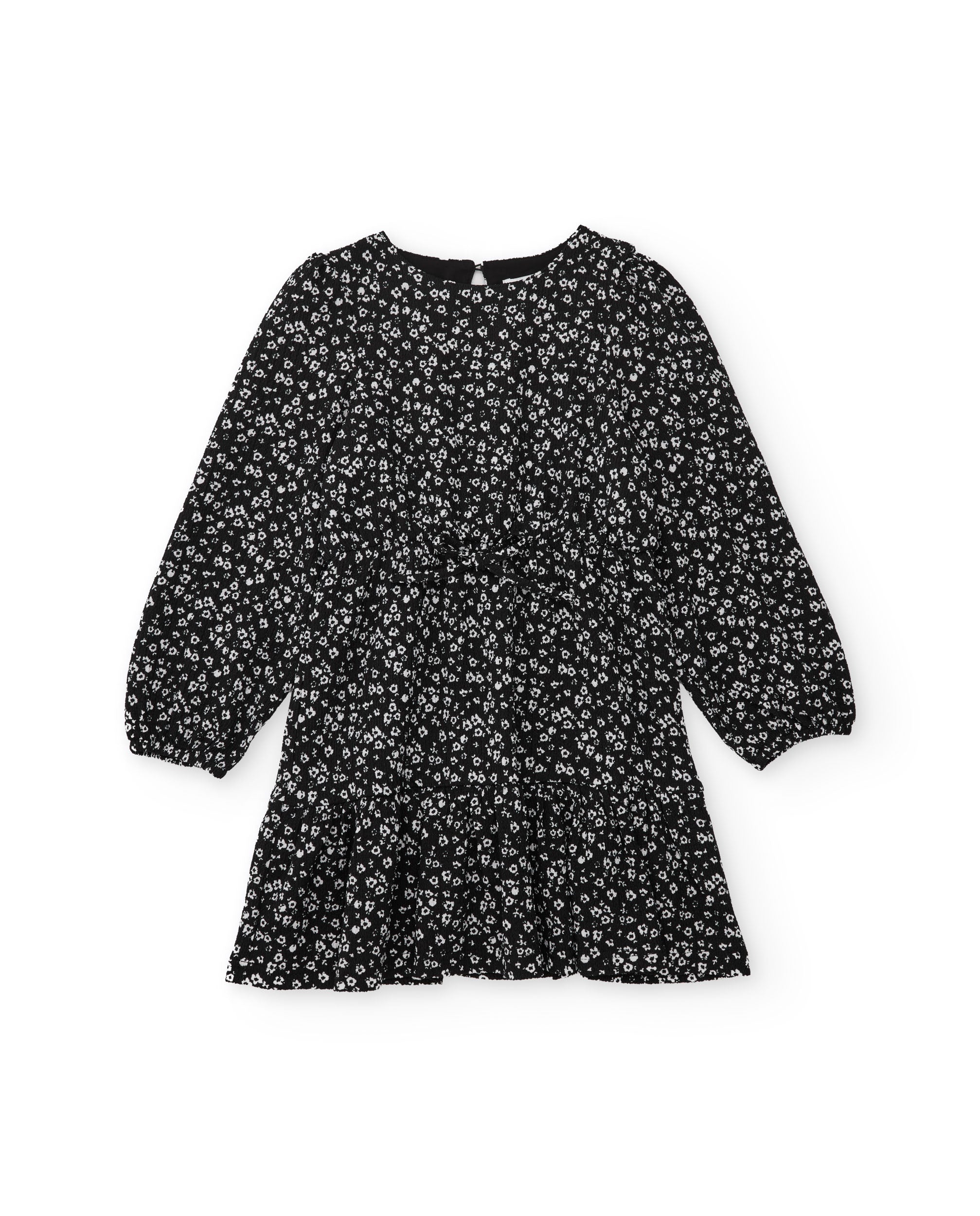 TucTuc Vestiti Abito Bambina Nero Floreale Maniche Lunghe