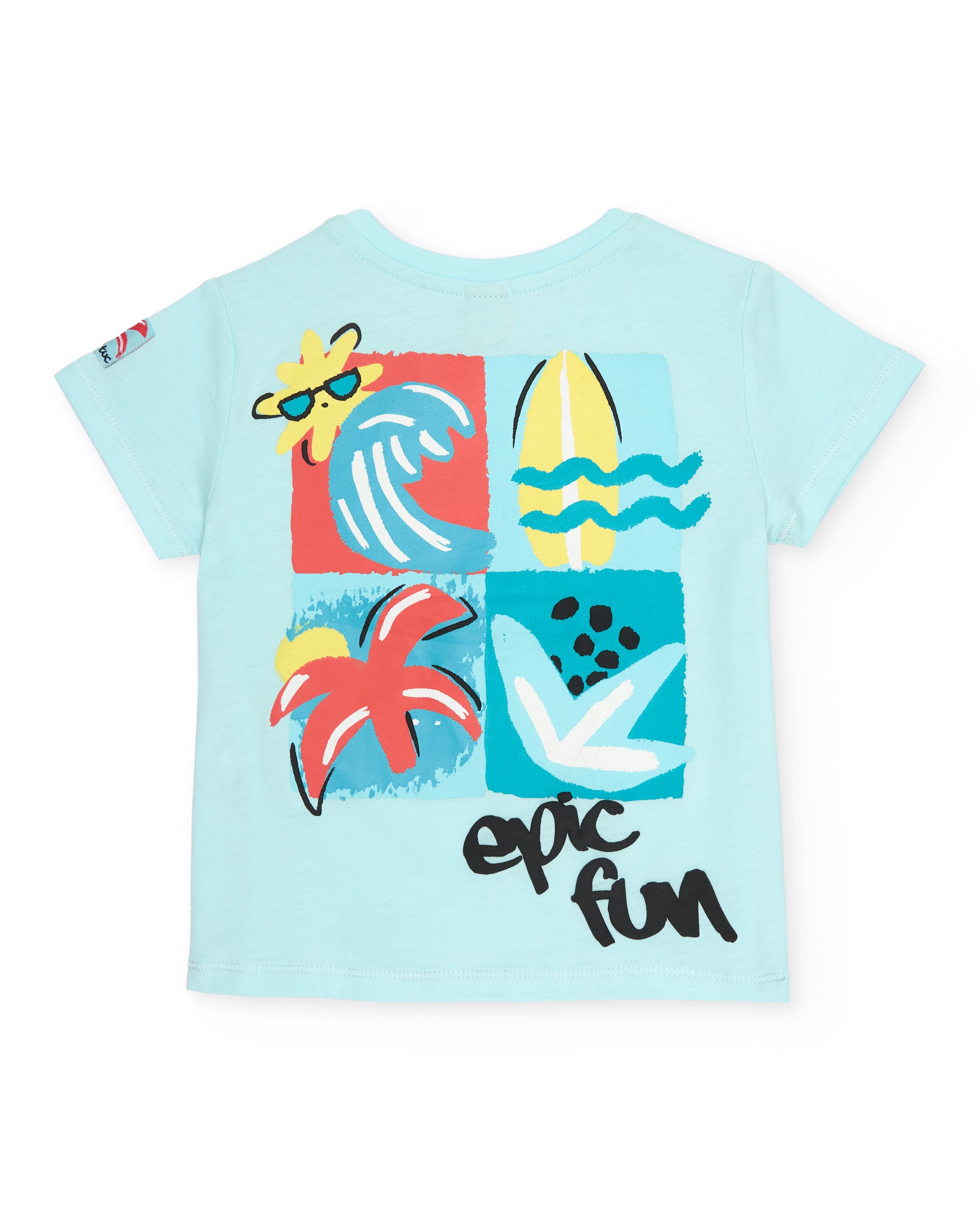 TucTuc Magliette T-shirt neonato blu chiusura spalla