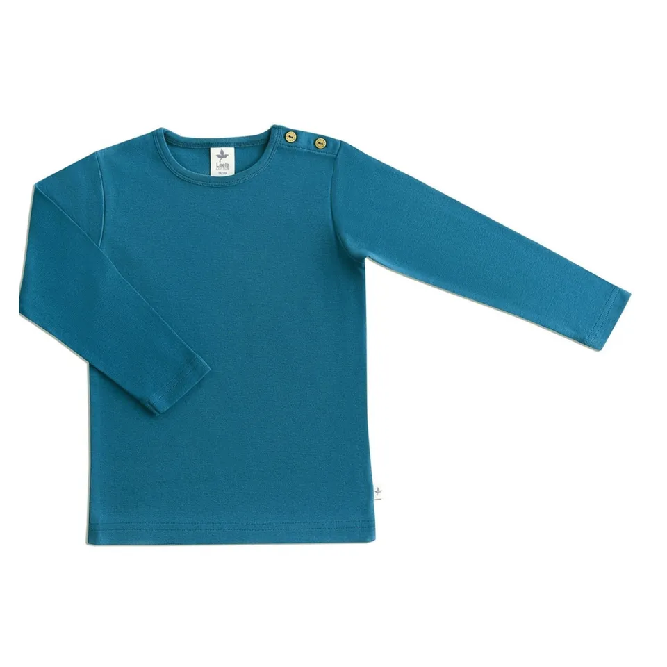 Kocarcia Leela Blu Mare maglietta maniche lunghe cotone organico
