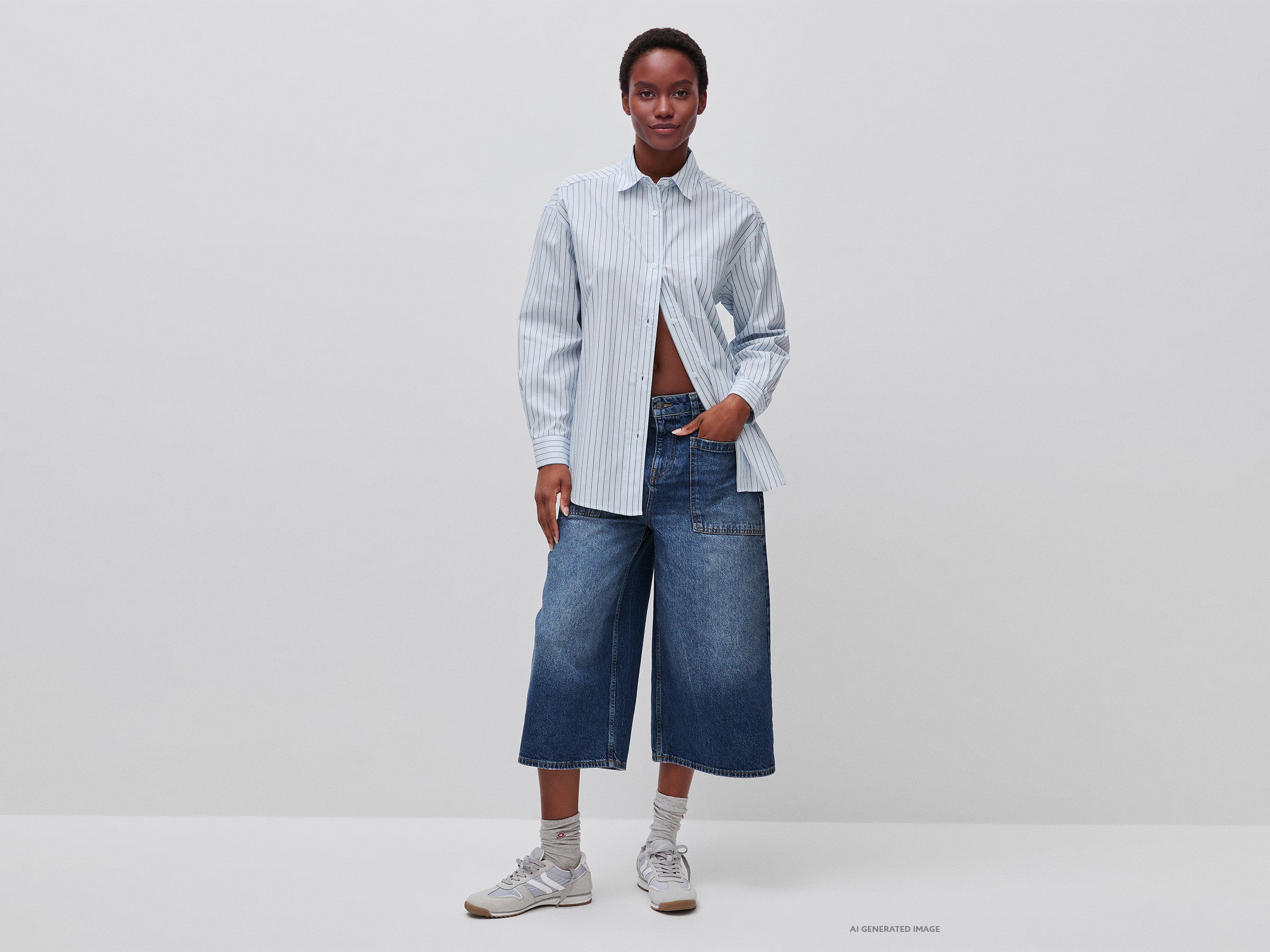 United Colors of Benetton Shirts Camicia Cotone Righe Oversize