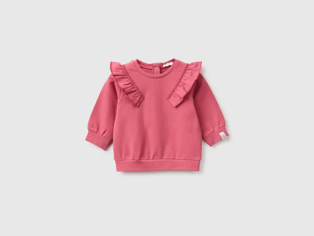 United Colors of Benetton Felpa bimba cotone bio volant 50