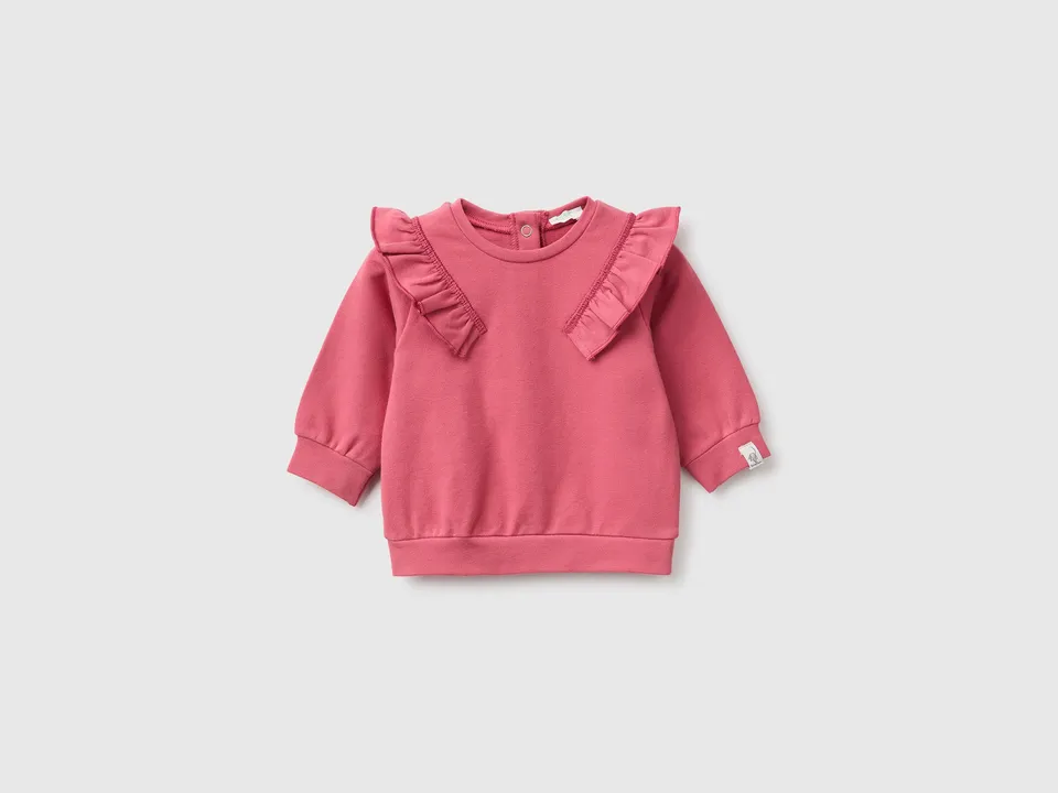 United Colors of Benetton Felpa bimba cotone bio volant 50