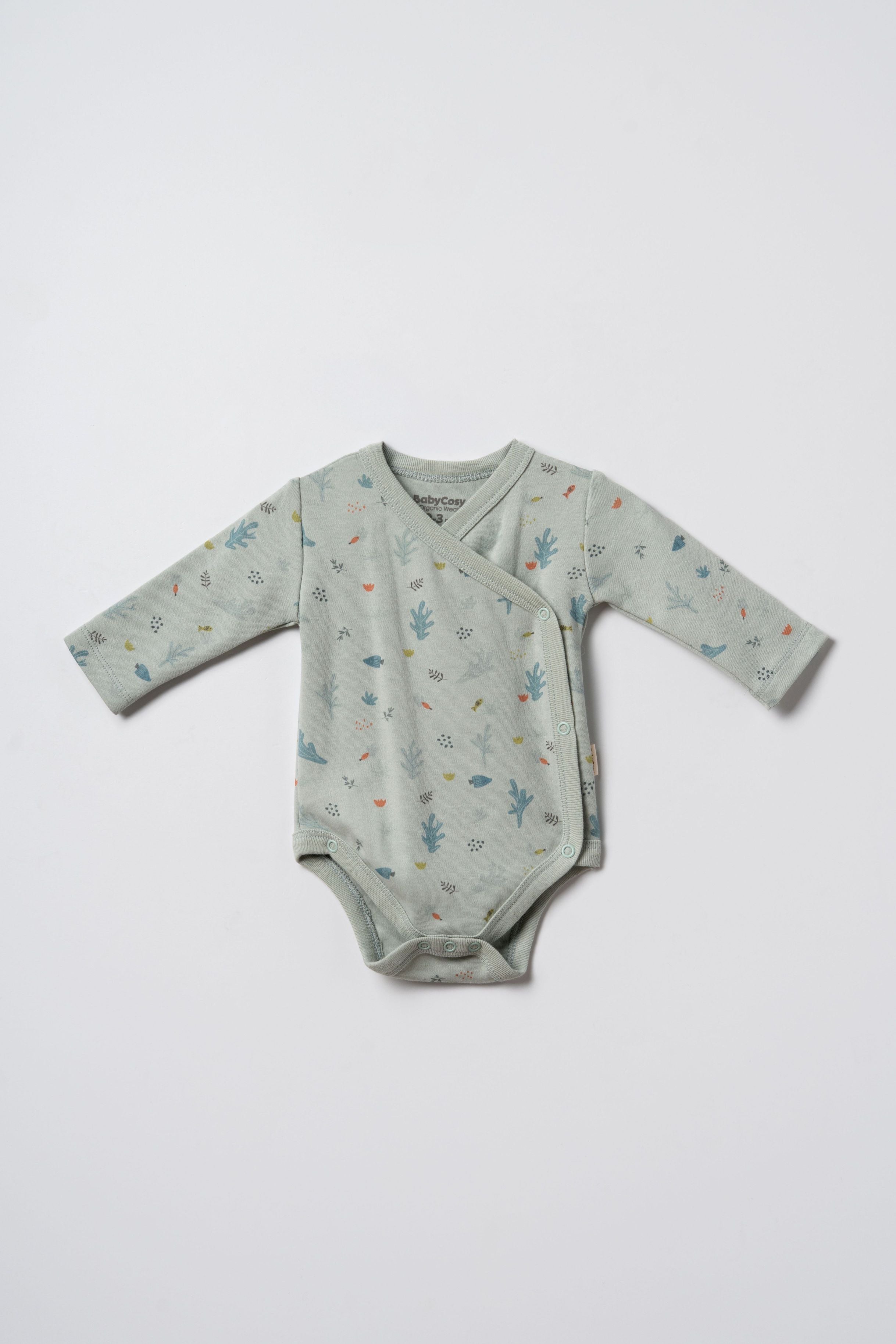 BabyCosy Set 2 Body Kimono Cotone Neonato Mare 0-3 Mesi