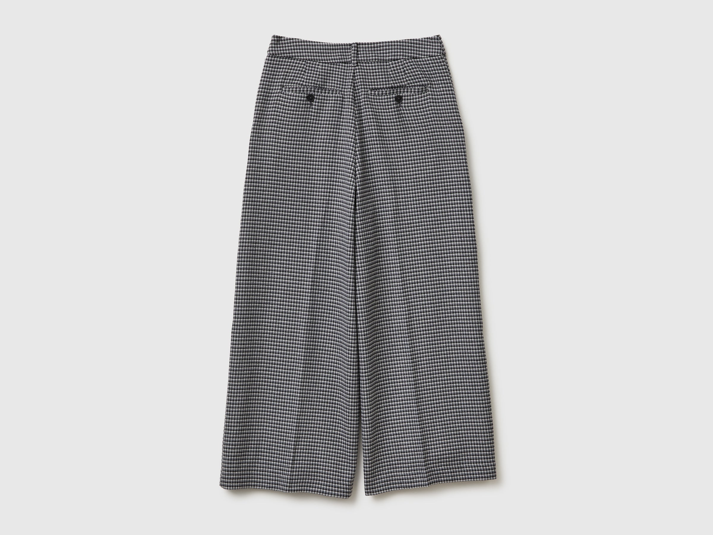 Benetton pantaloni pied-de-poule 42 flanella viscosa