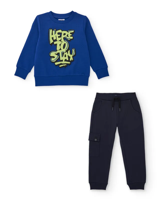 TucTuc Completi Completo Bambino Cotone Blu Felpa Jogger