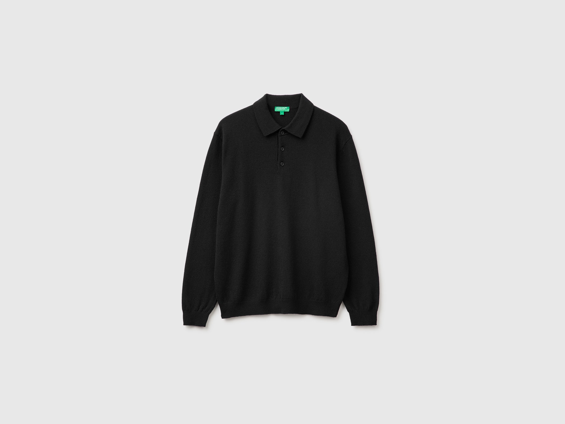 United Colors of Benetton Polos Polo lana merino nera L