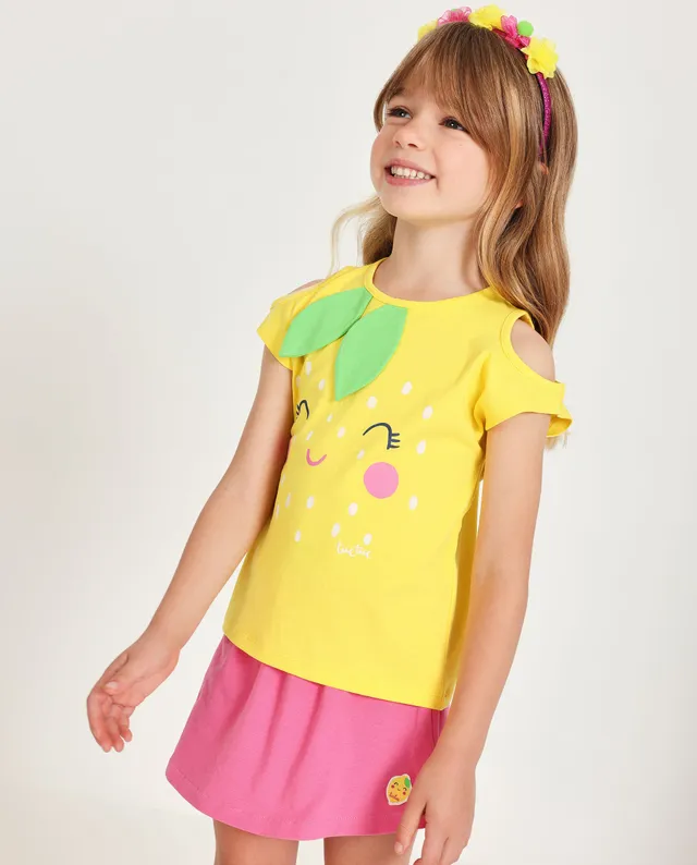 TucTuc Completi completo bambina giallo rosa jersey