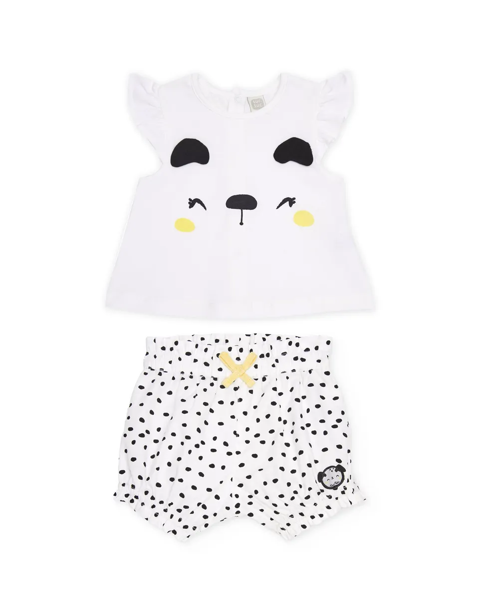 TucTuc Completi completo neonata maglia bianco macchie