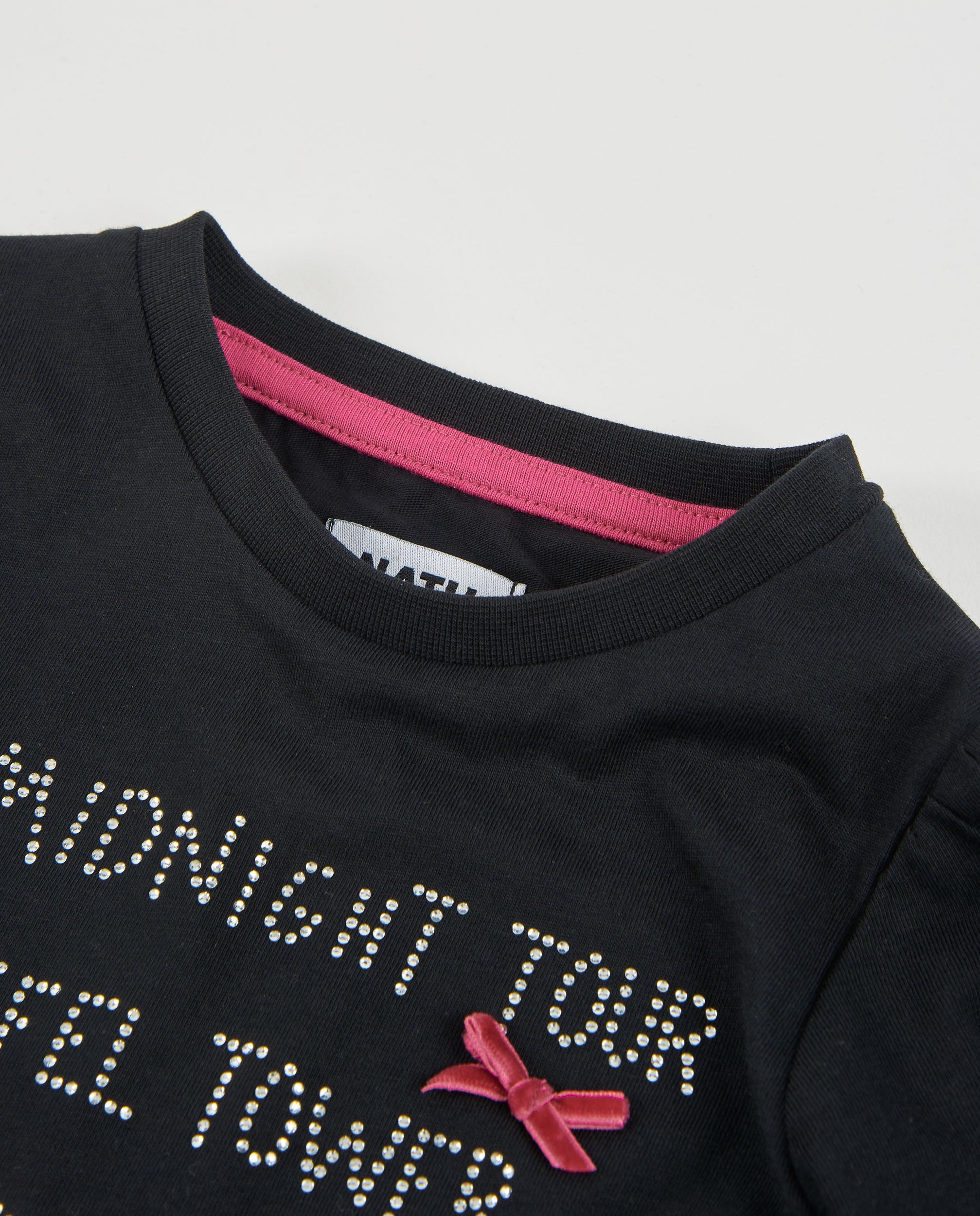 TucTuc Magliette t-shirt bimba Nero fiocchi manica lunga