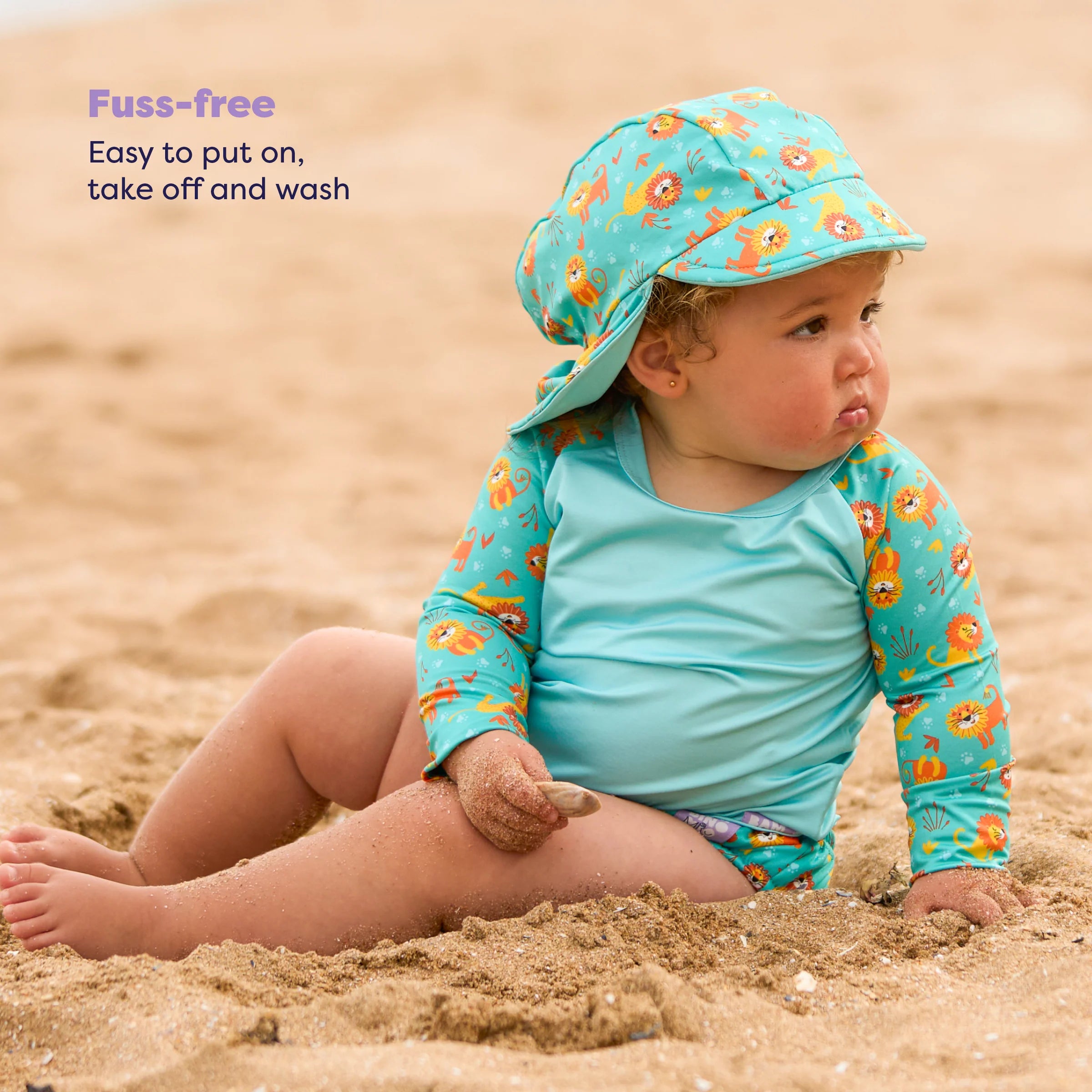 Bambino Mio cappellino mare Cool Cats reversibile UPF 40+ 0-12 mesi