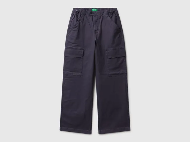 United Colors of Benetton Pantaloni paracadute cotone elasticizzato L