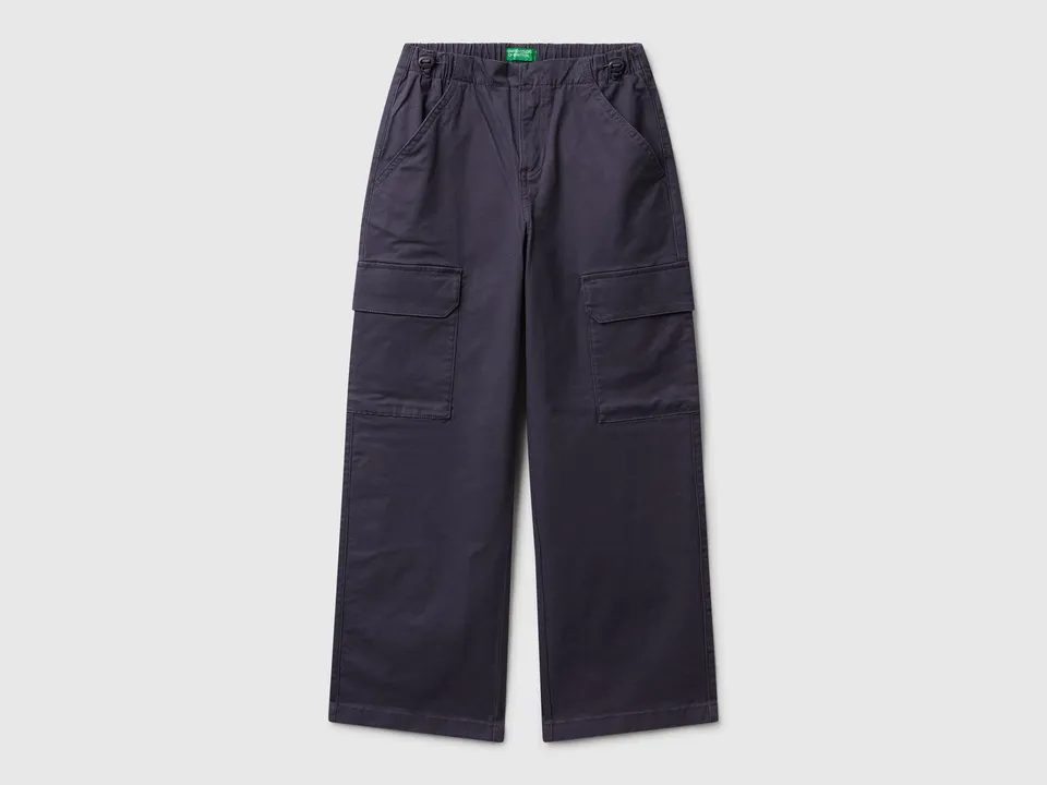 United Colors of Benetton Pantaloni paracadute cotone elasticizzato L