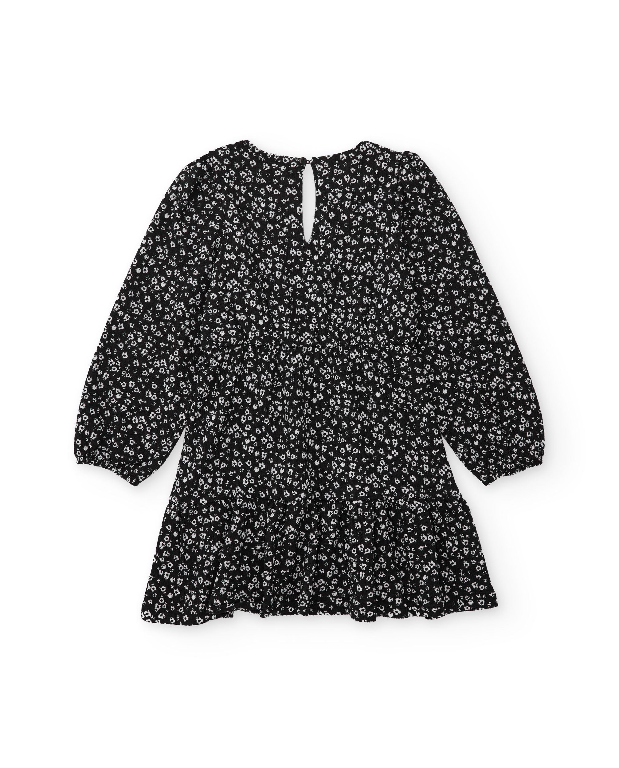 TucTuc Vestiti Abito Bambina Nero Floreale Maniche Lunghe